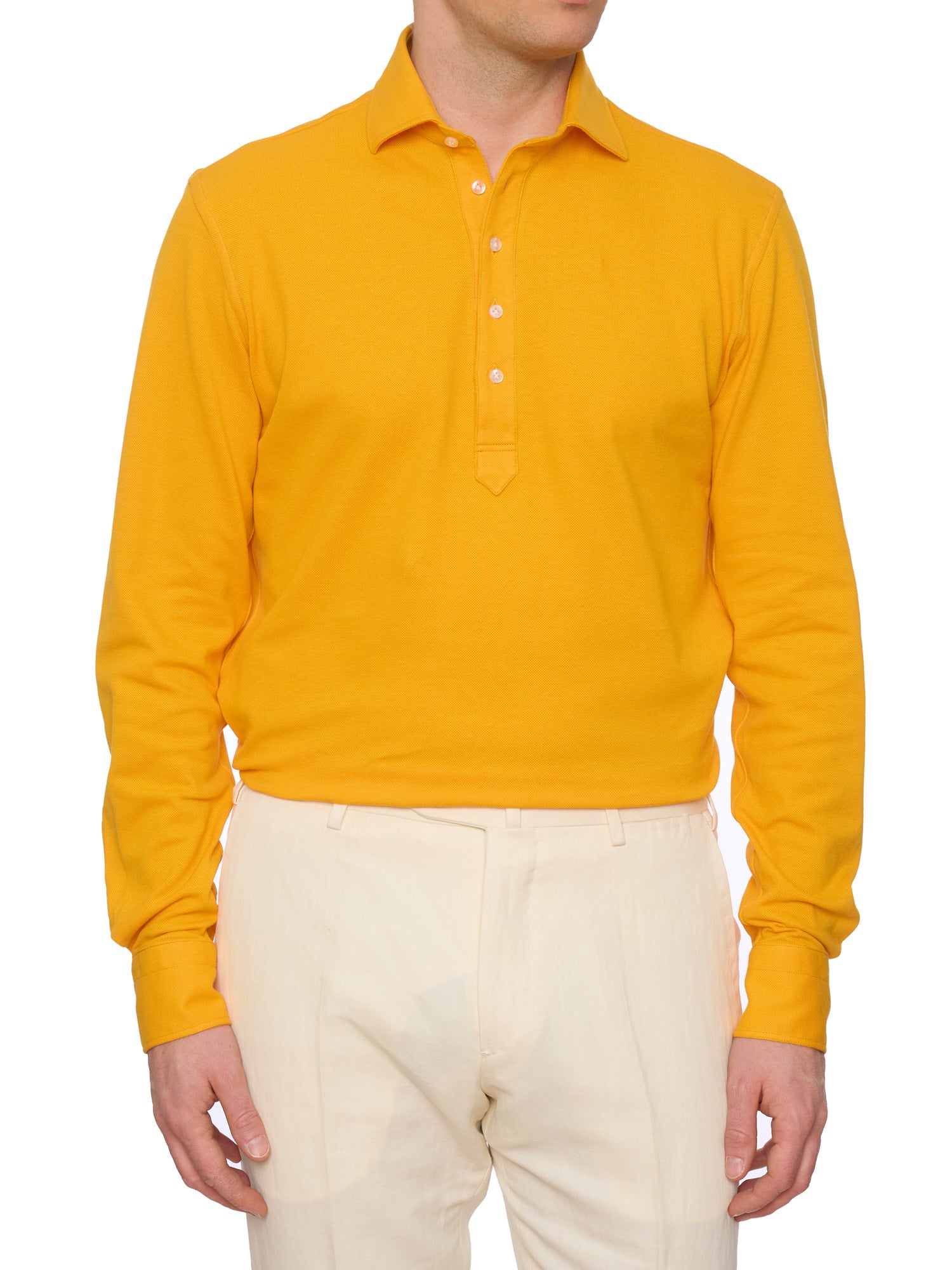 SARTORIO Napoli by KITON Pale Orange Cotton Pique Polo Shirt NEW