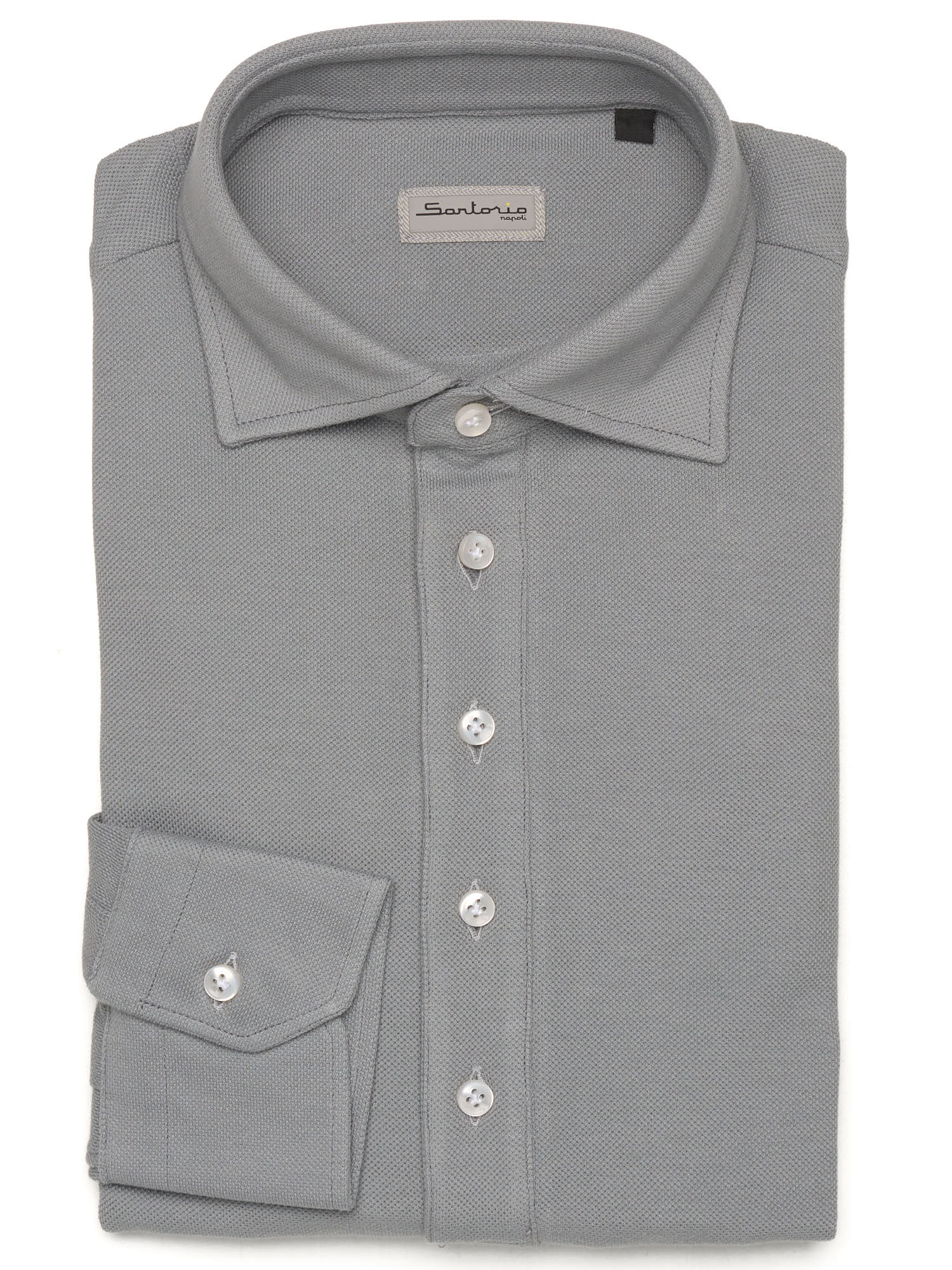 SARTORIO Napoli by KITON Cement Cotton Pique Polo Shirt NEW