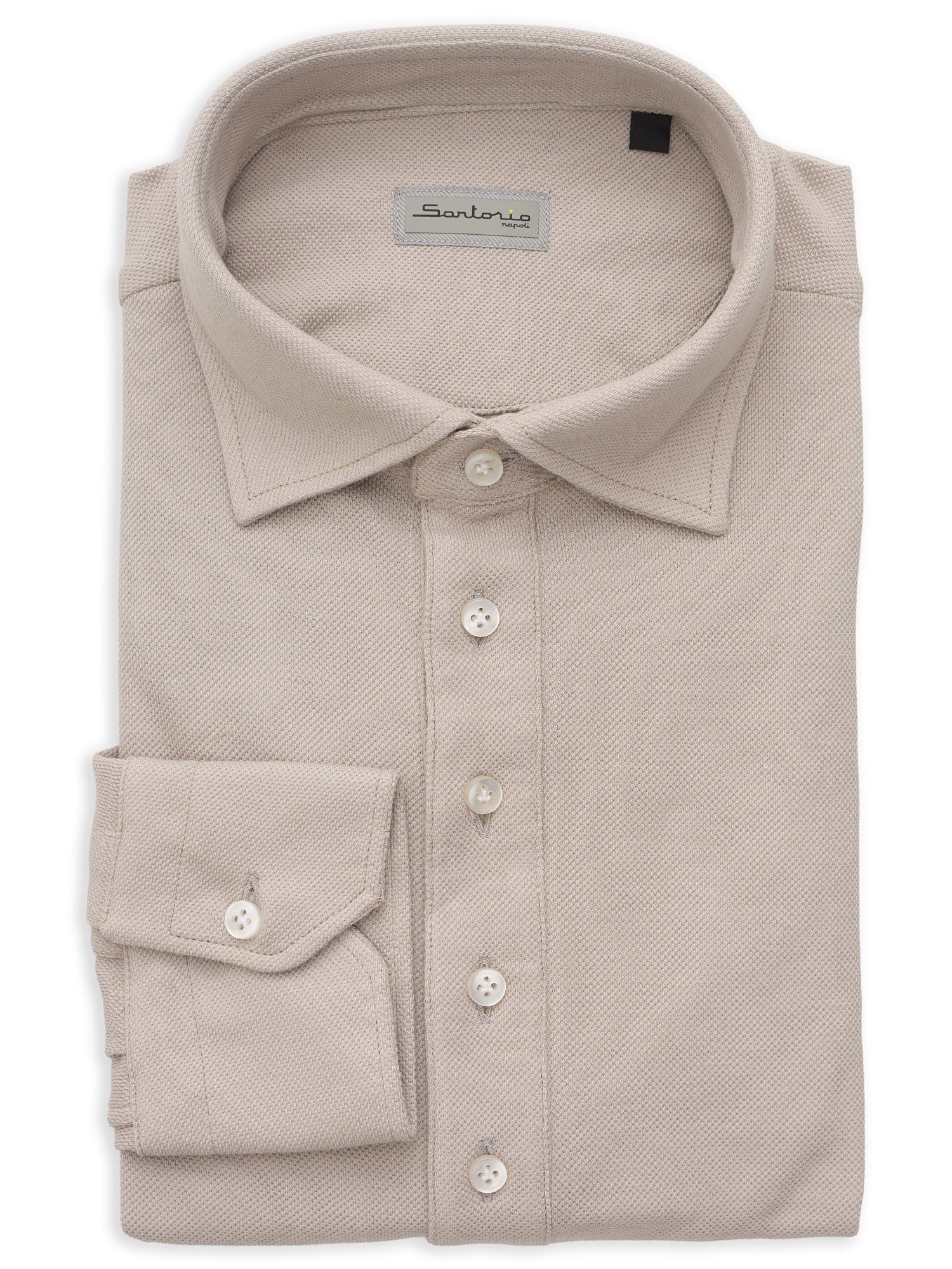 SARTORIO Napoli by KITON Beige Cotton Pique Polo Shirt NEW