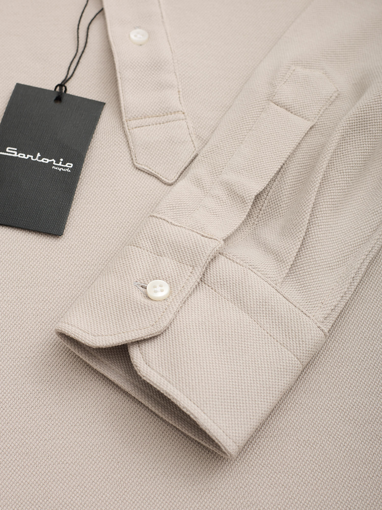 SARTORIO Napoli by KITON Beige Cotton Pique Polo Shirt NEW
