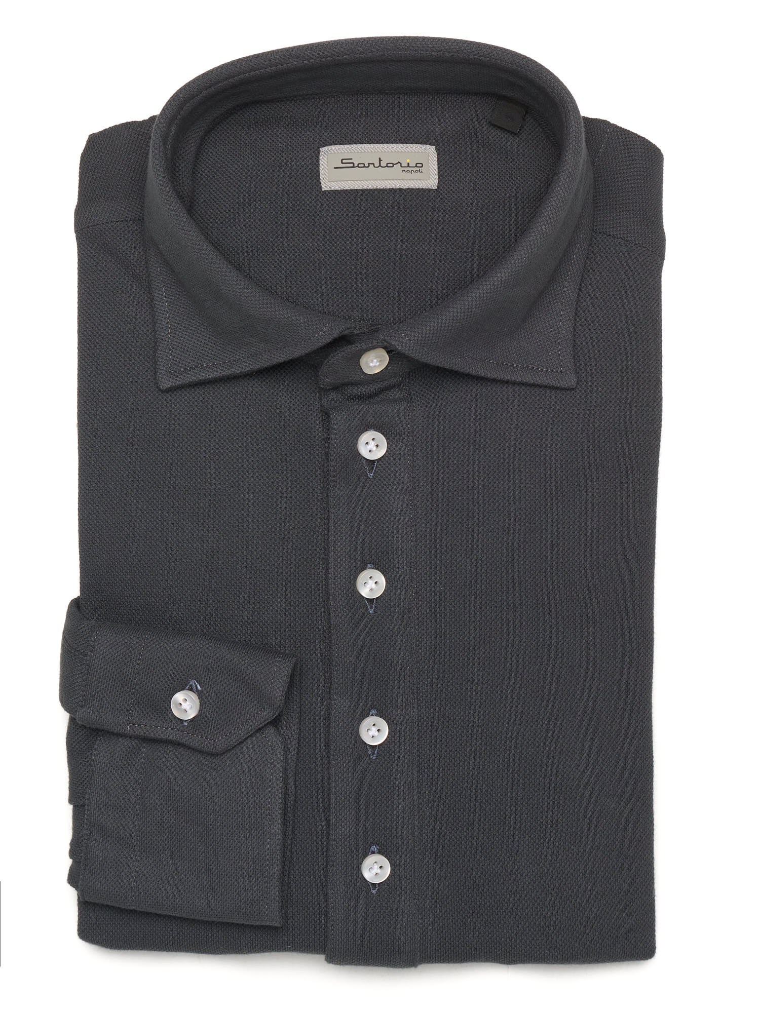 SARTORIO Napoli by KITON Graphite Gray Cotton Pique Polo Shirt NEW