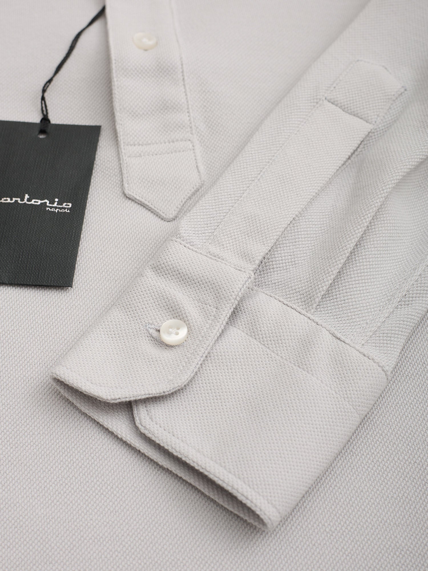 SARTORIO Napoli by KITON Gray Cotton Pique Polo Shirt NEW