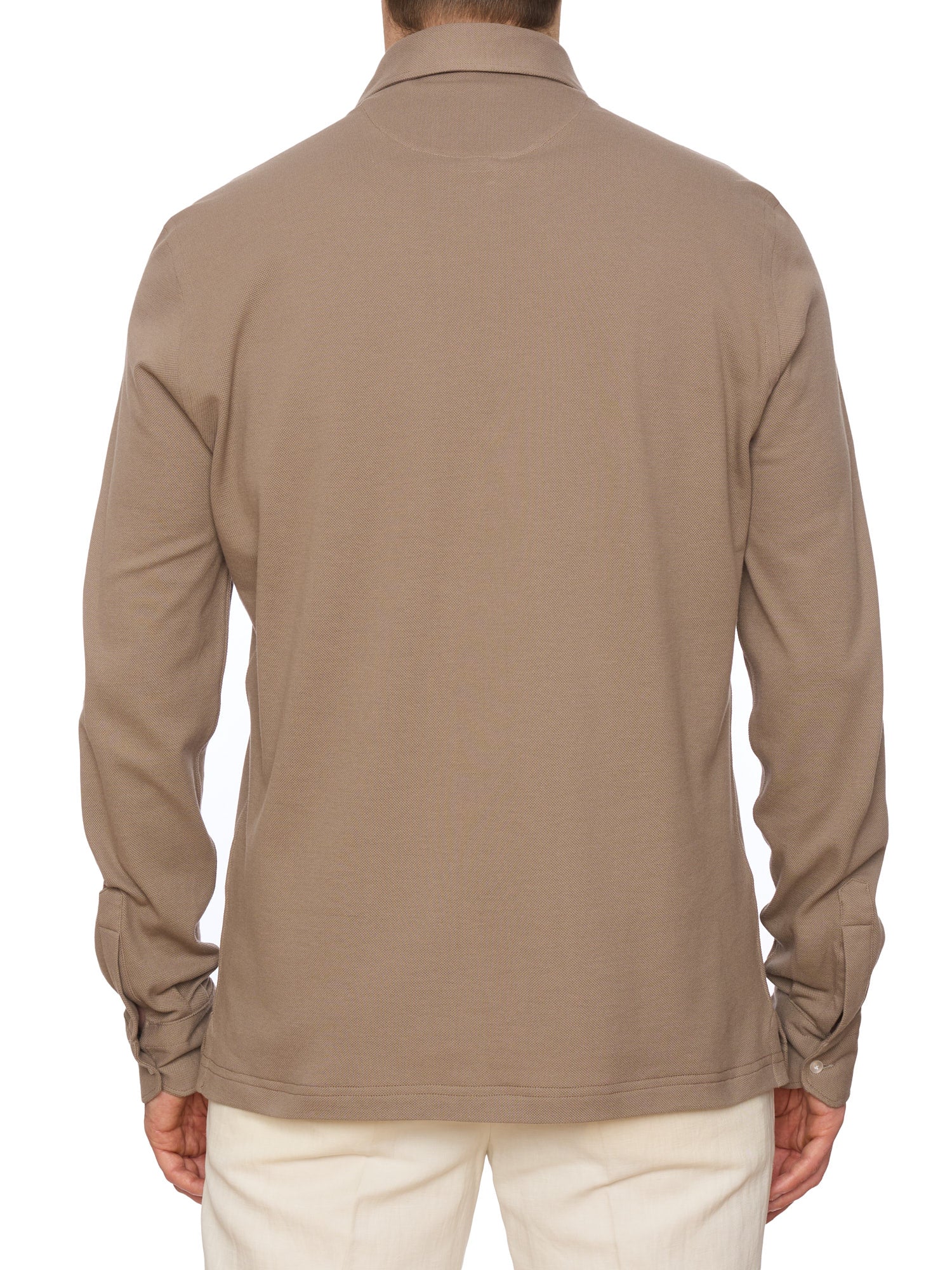 SARTORIO Napoli by KITON Light Brown Cotton Pique Polo Shirt NEW