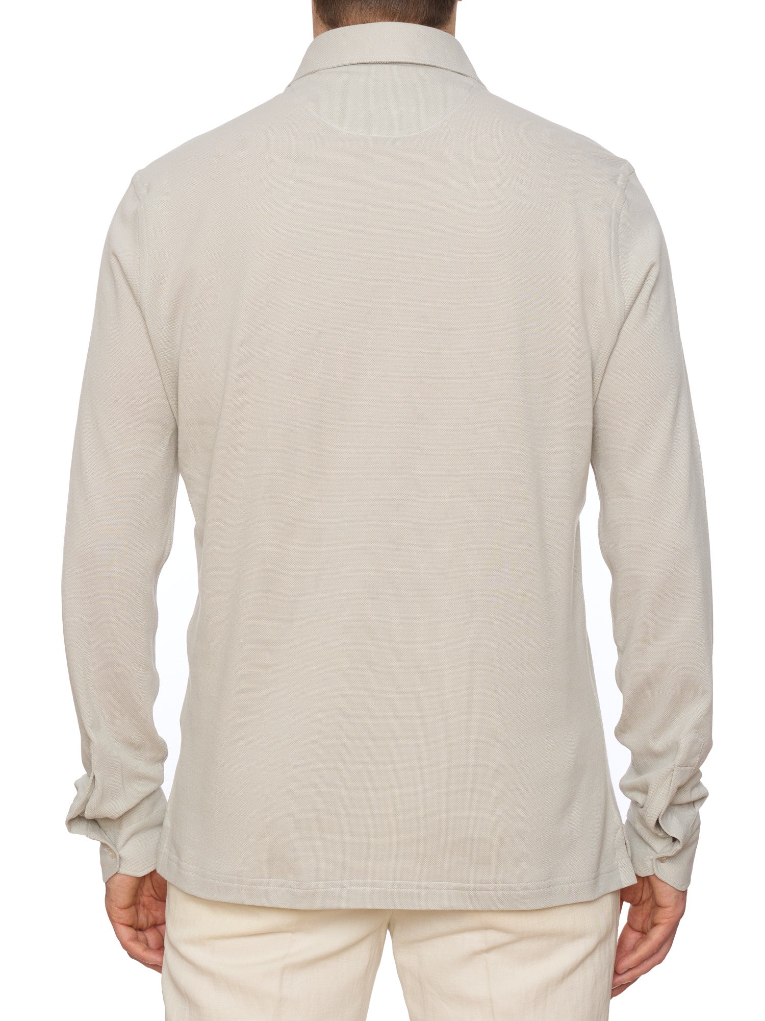 SARTORIO Napoli by KITON Light Gray Cotton Pique Polo Shirt NEW