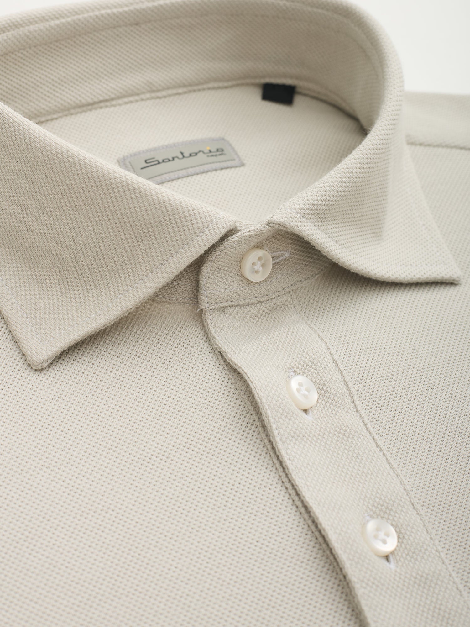 SARTORIO Napoli by KITON Light Gray Cotton Pique Polo Shirt NEW