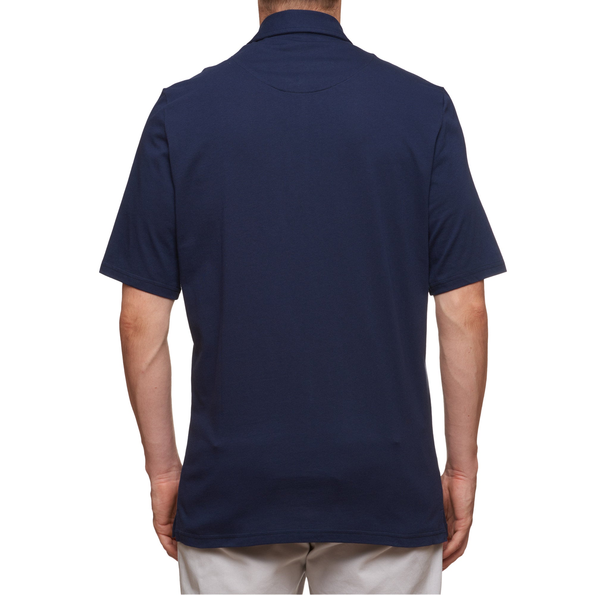 SARTORIO Napoli by KITON Navy Blue Cotton Jersey Short Sleeve Polo Shirt NEW SARTORIO