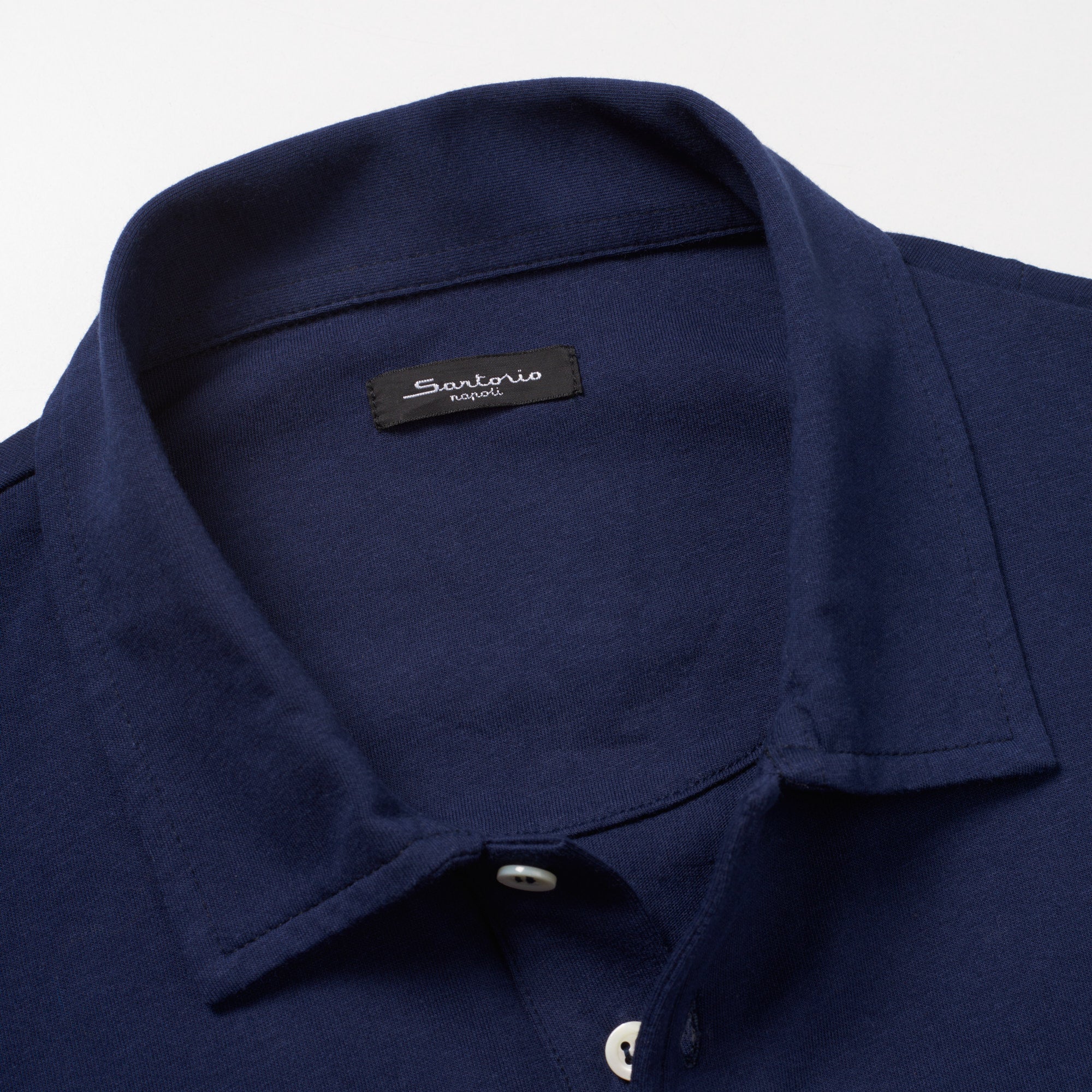 SARTORIO Napoli by KITON Navy Blue Cotton Jersey Short Sleeve Polo Shirt NEW SARTORIO