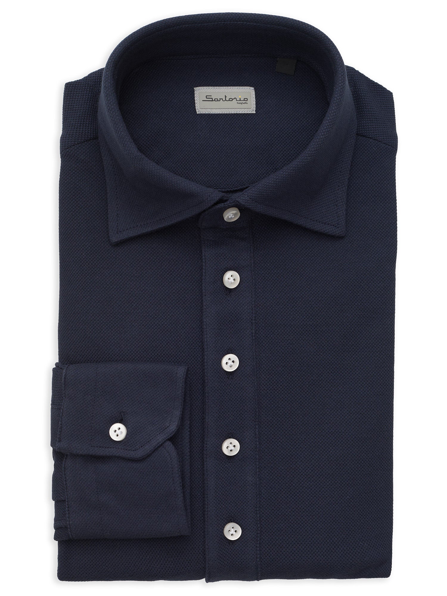 SARTORIO Napoli by KITON Navy Blue Cotton Pique Polo Shirt NEW