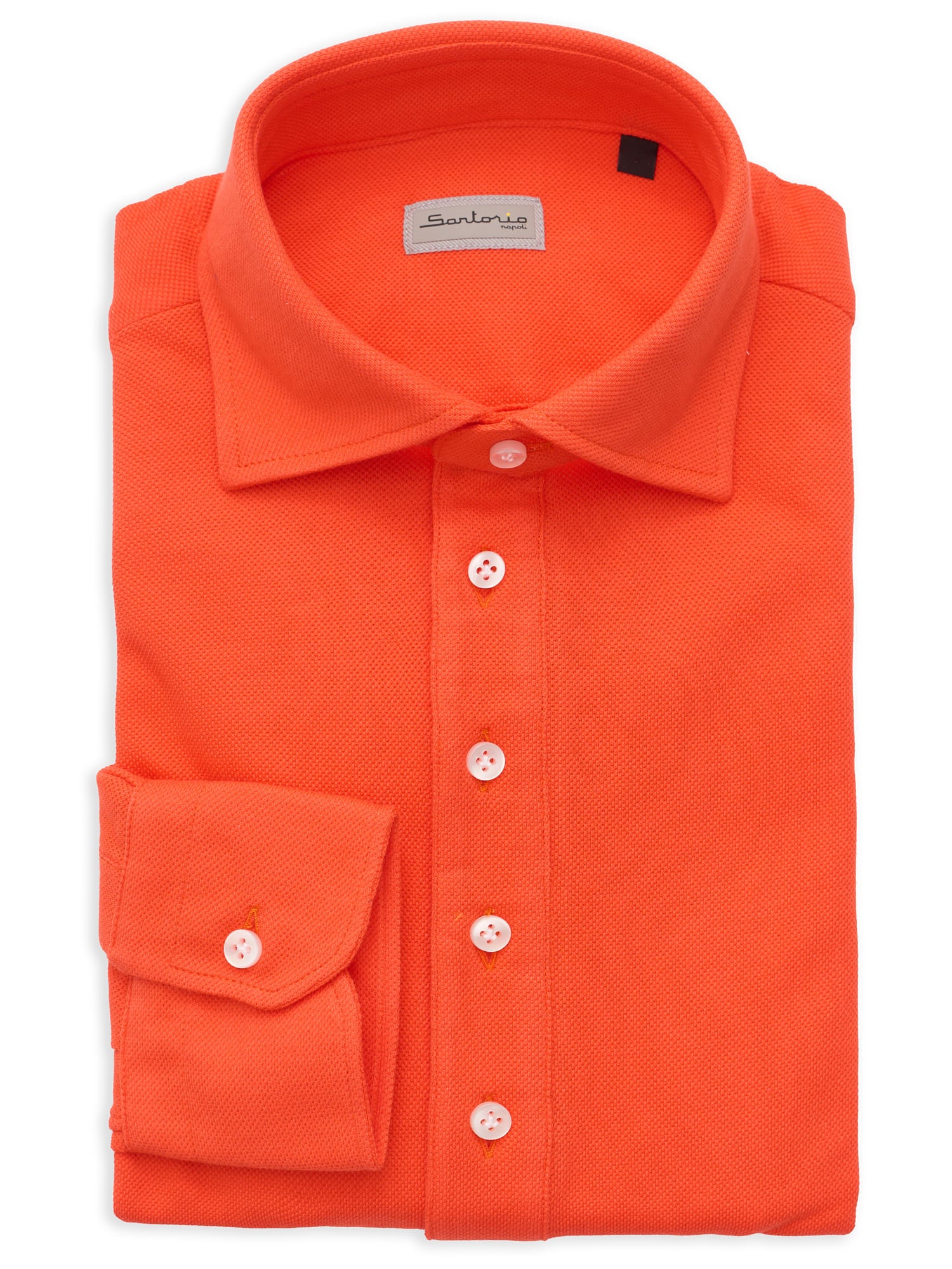 SARTORIO Napoli by KITON Orange Cotton Pique Polo Shirt NEW