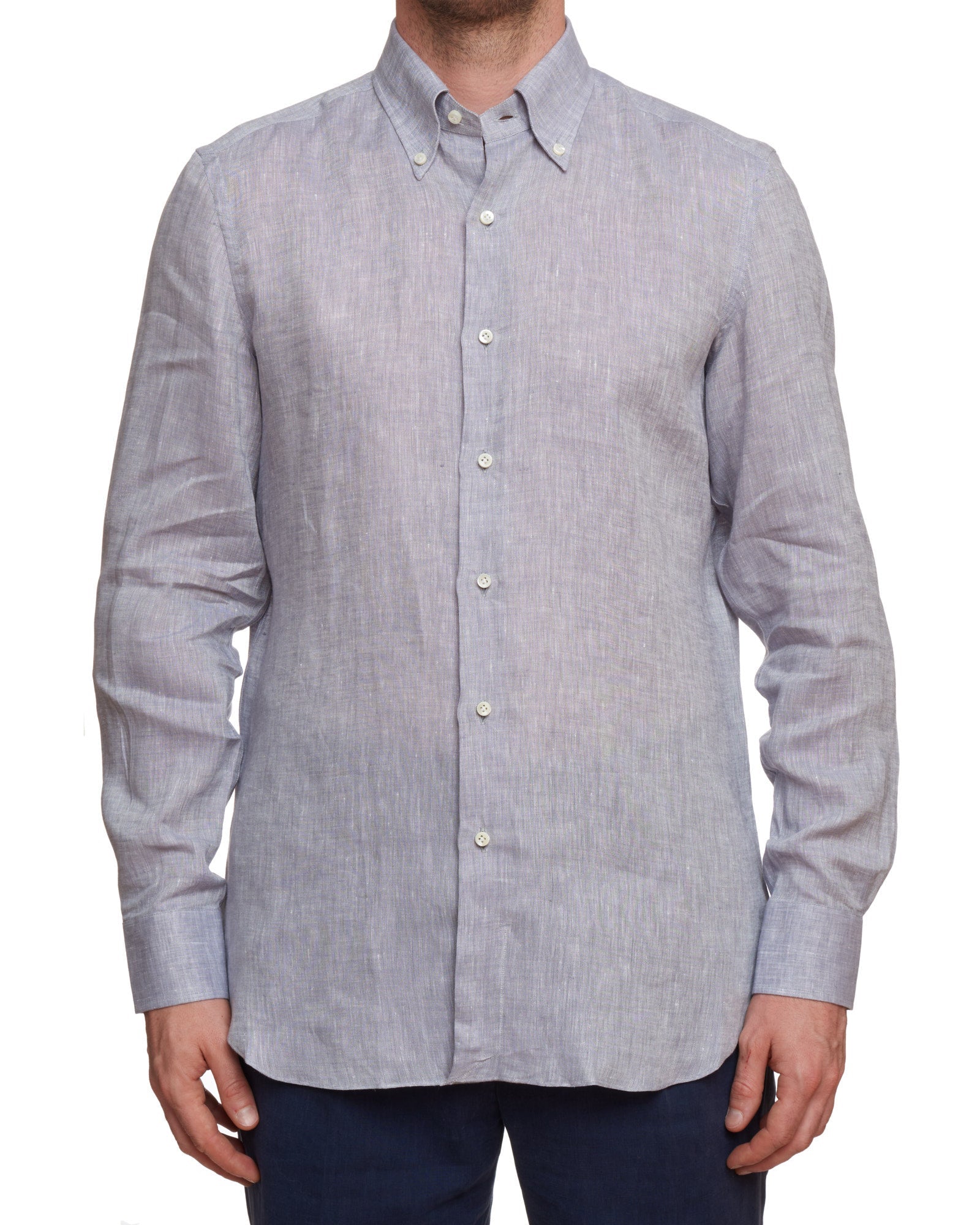 SARTORIO Napoli by KITON Levander Linen Button-Down Casual Shirt NEW SARTORIO