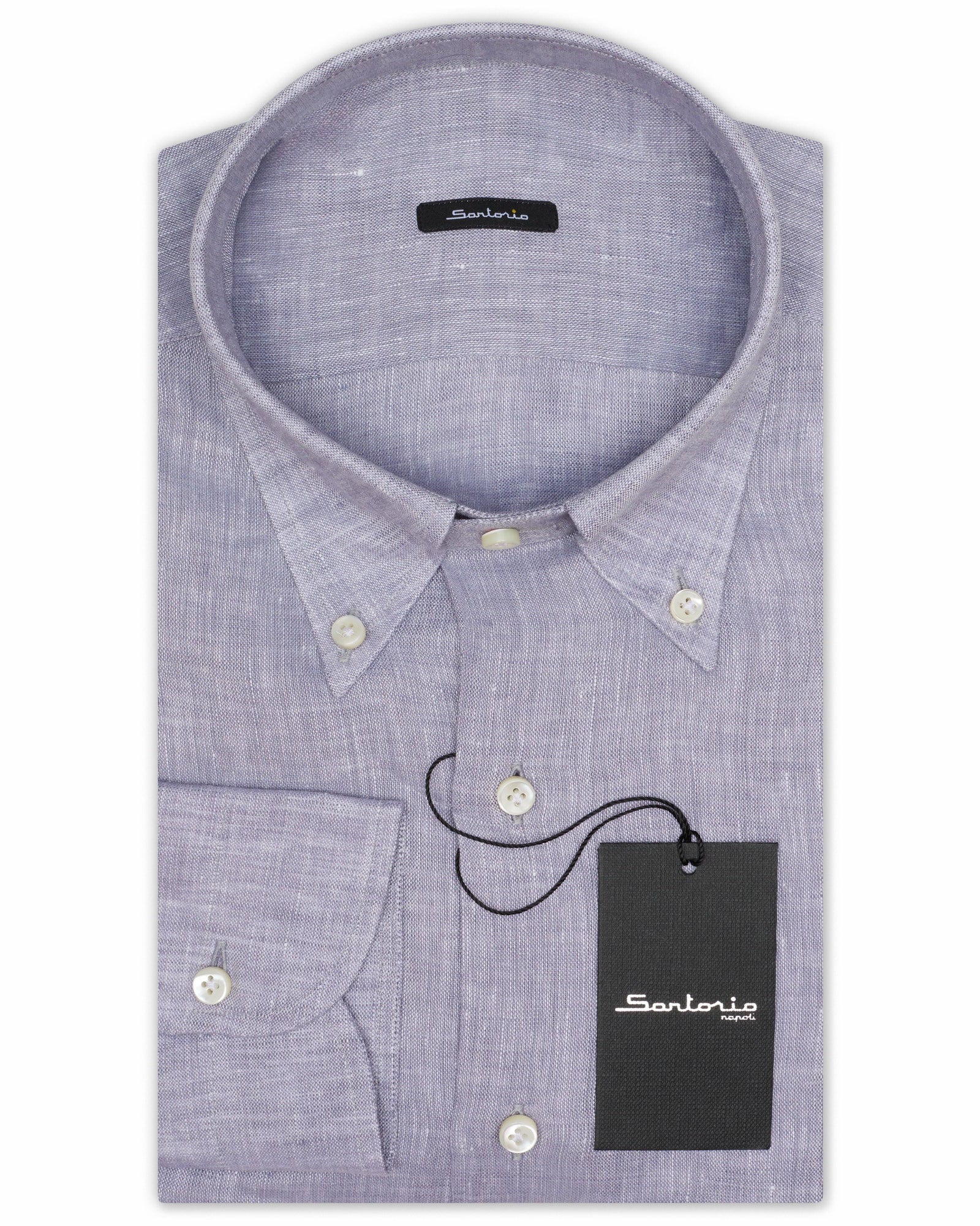 SARTORIO Napoli by KITON Levander Linen Button-Down Casual Shirt NEW SARTORIO