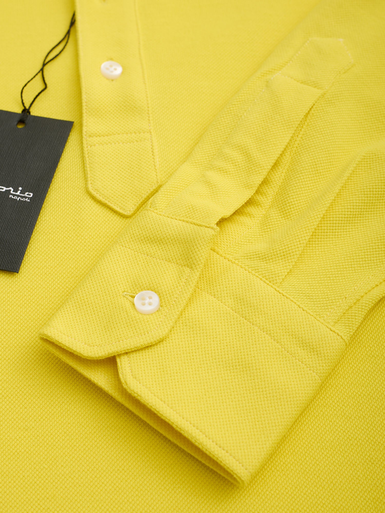 SARTORIO Napoli by KITON Yellow Cotton Pique Polo Shirt NEW