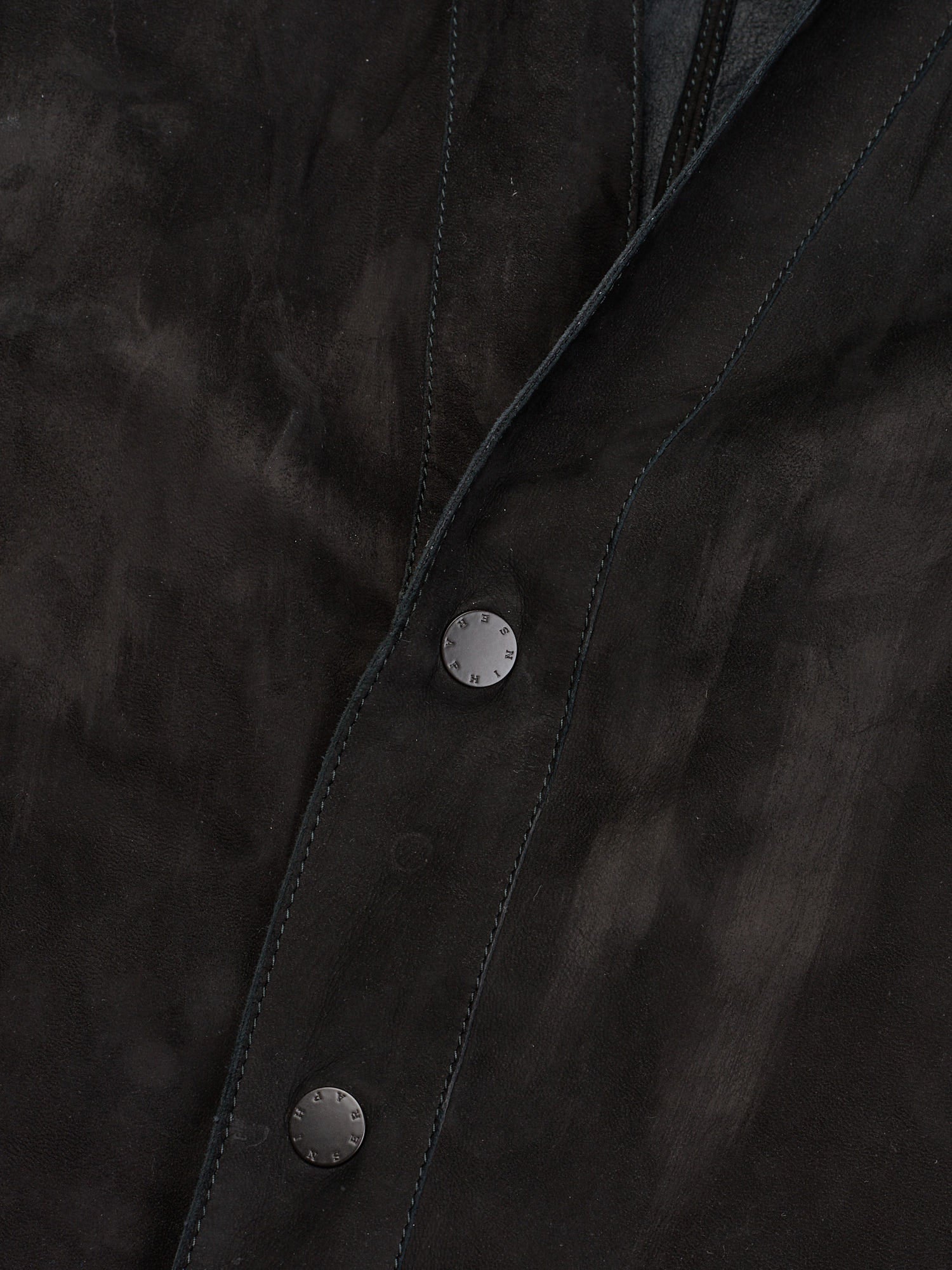 SERAPHIN Black Goat Suede Leather Cardigan Jacket Blouson