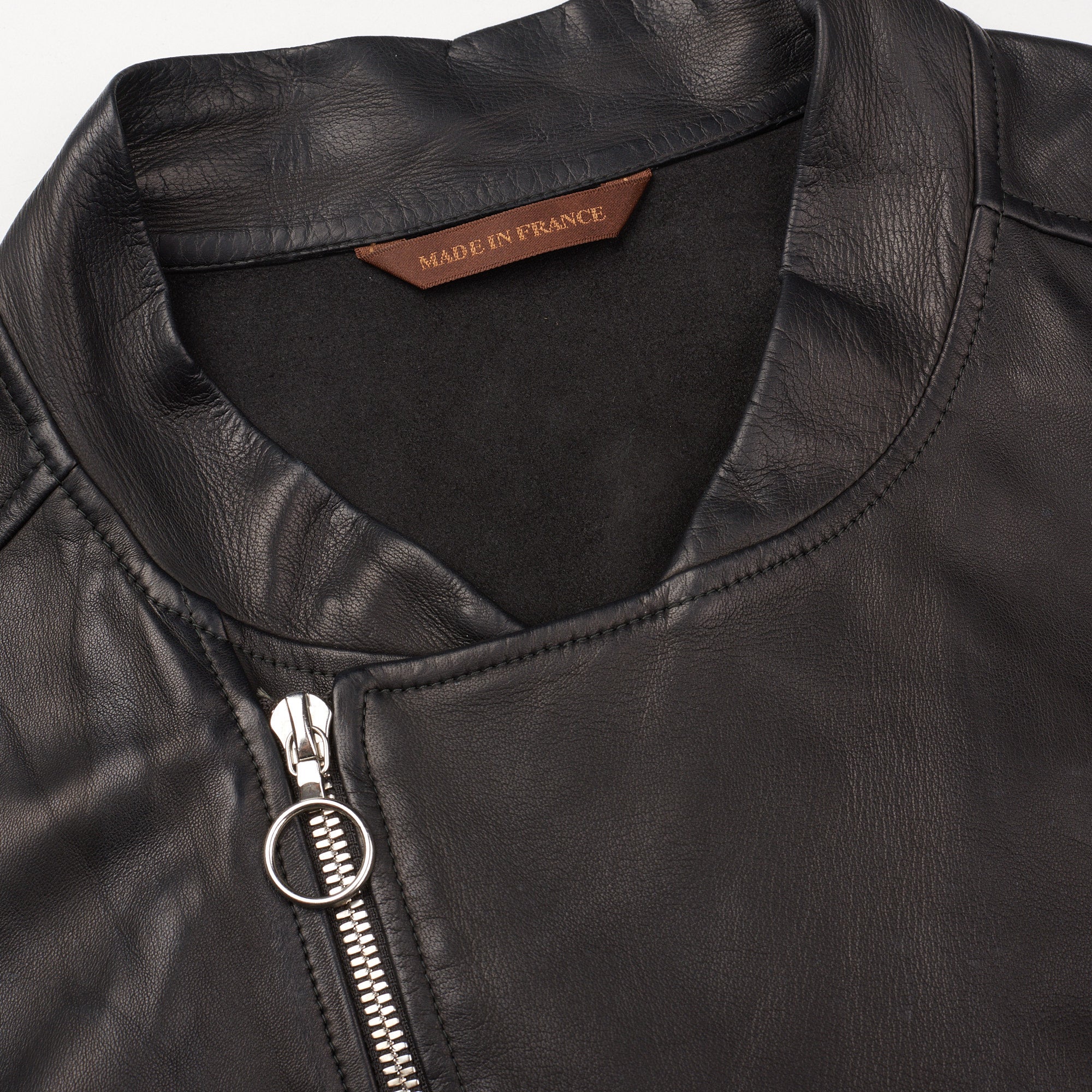 SERAPHIN Black Lamb Leather Unlined Asymmetrical Biker Motorcycle Jacket FR 50 US M SERAPHIN