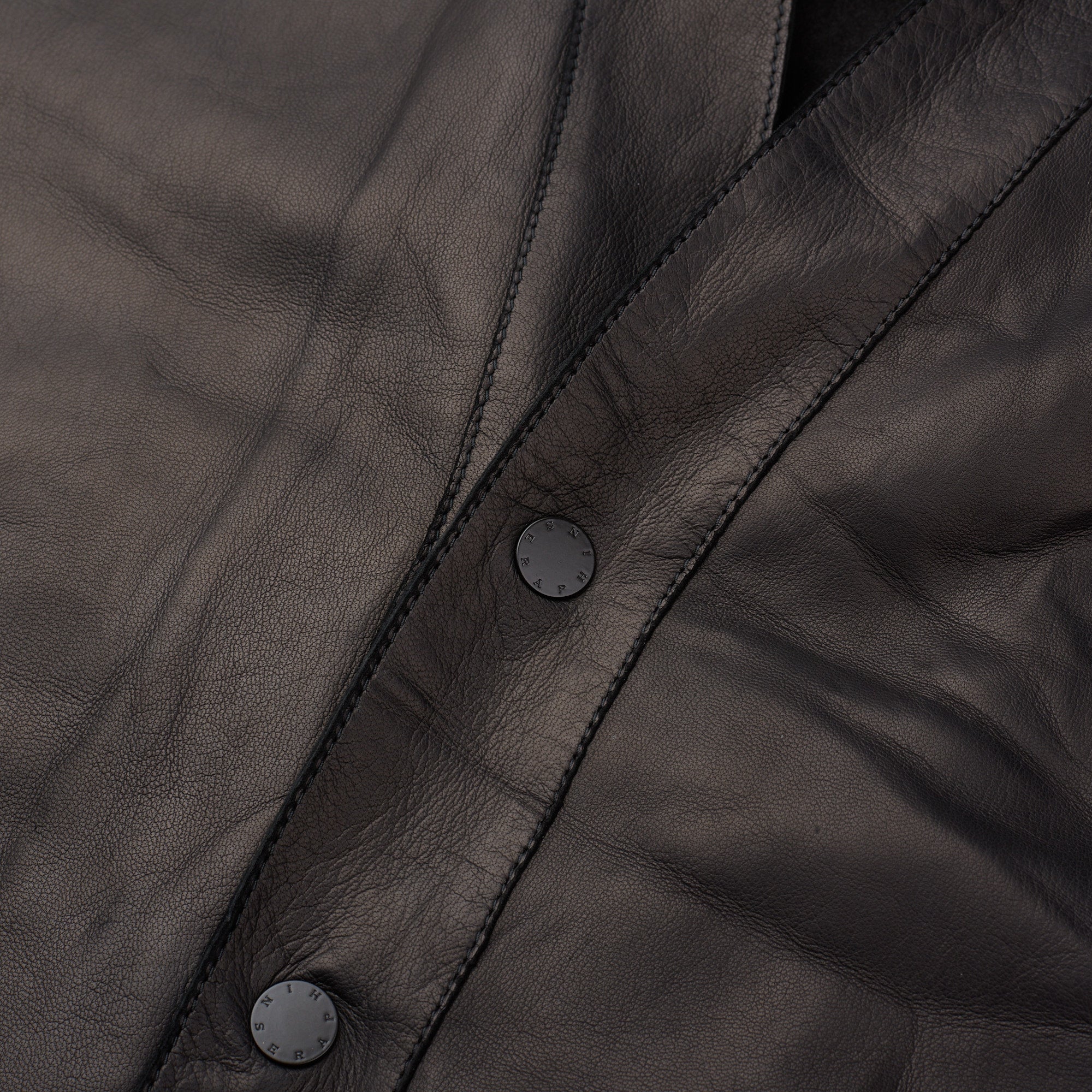 SERAPHIN Black Lamb Nappa & Suede Leather Unlined Cardigan Jacket Blouson FR 52 US L NEW SERAPHIN