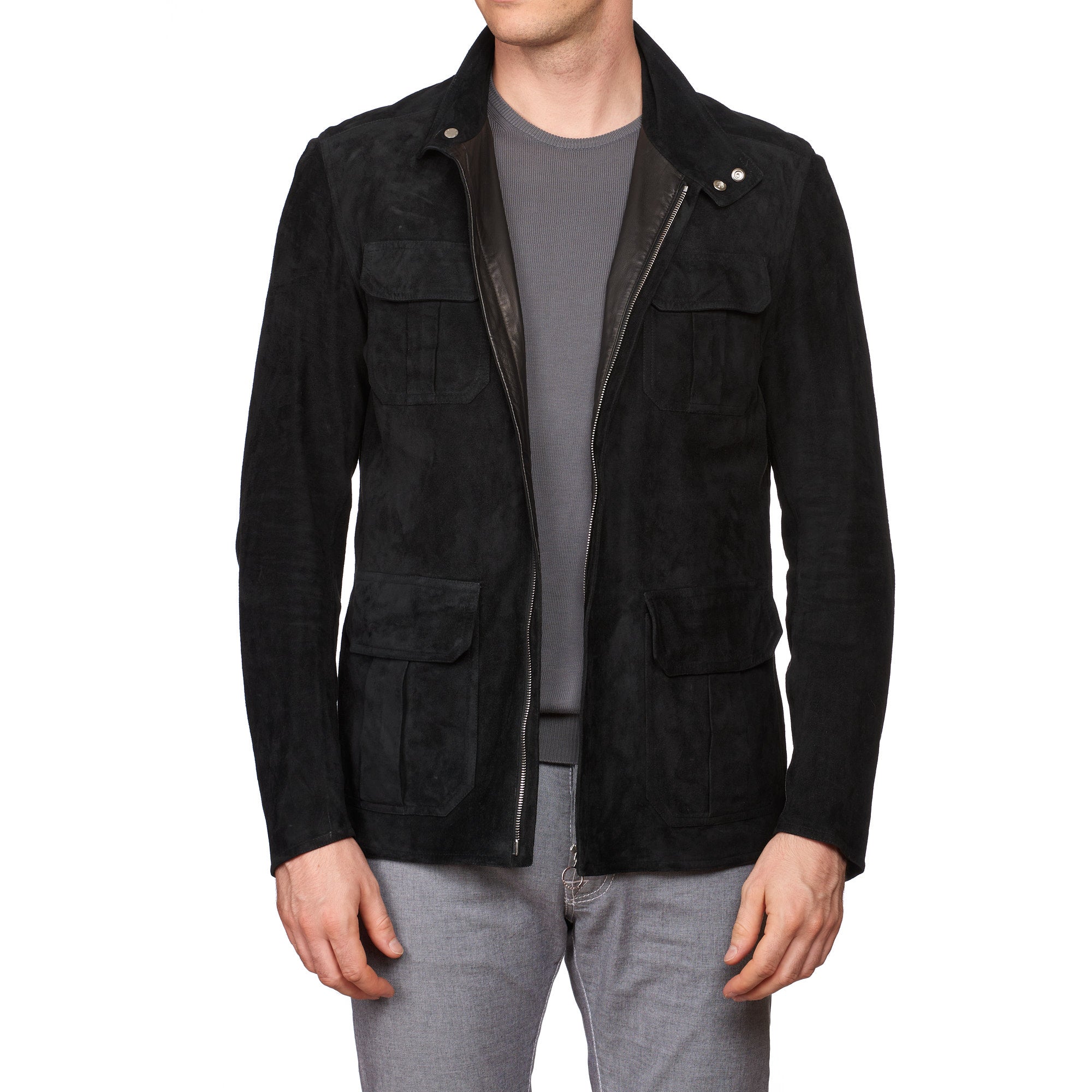 SERAPHIN Black Suede Goat Leather Unlined Field Jacket FR 50 US M SERAPHIN