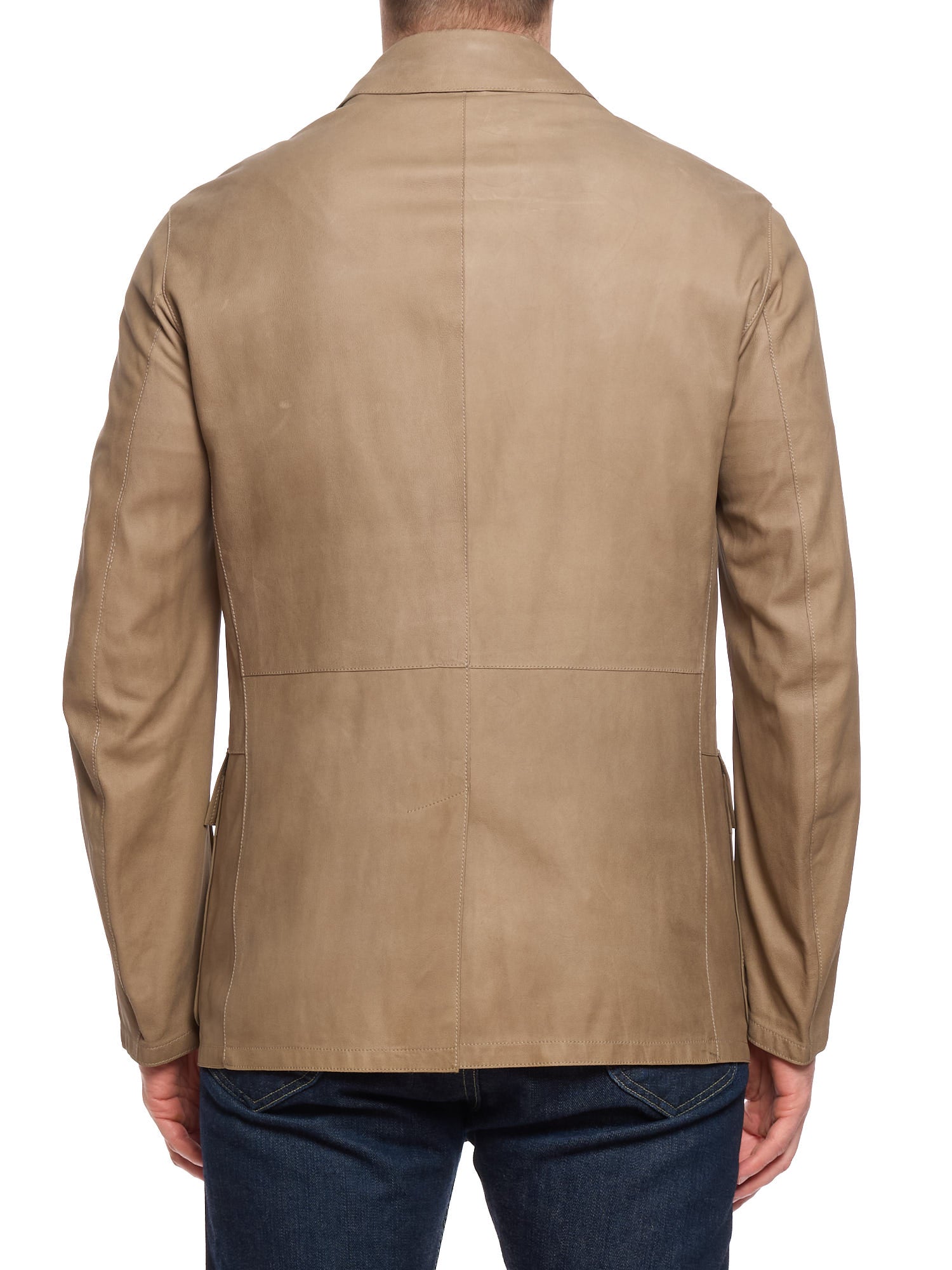 SERAPHIN Tan Goat Suede Leather Unlined Field Jacket