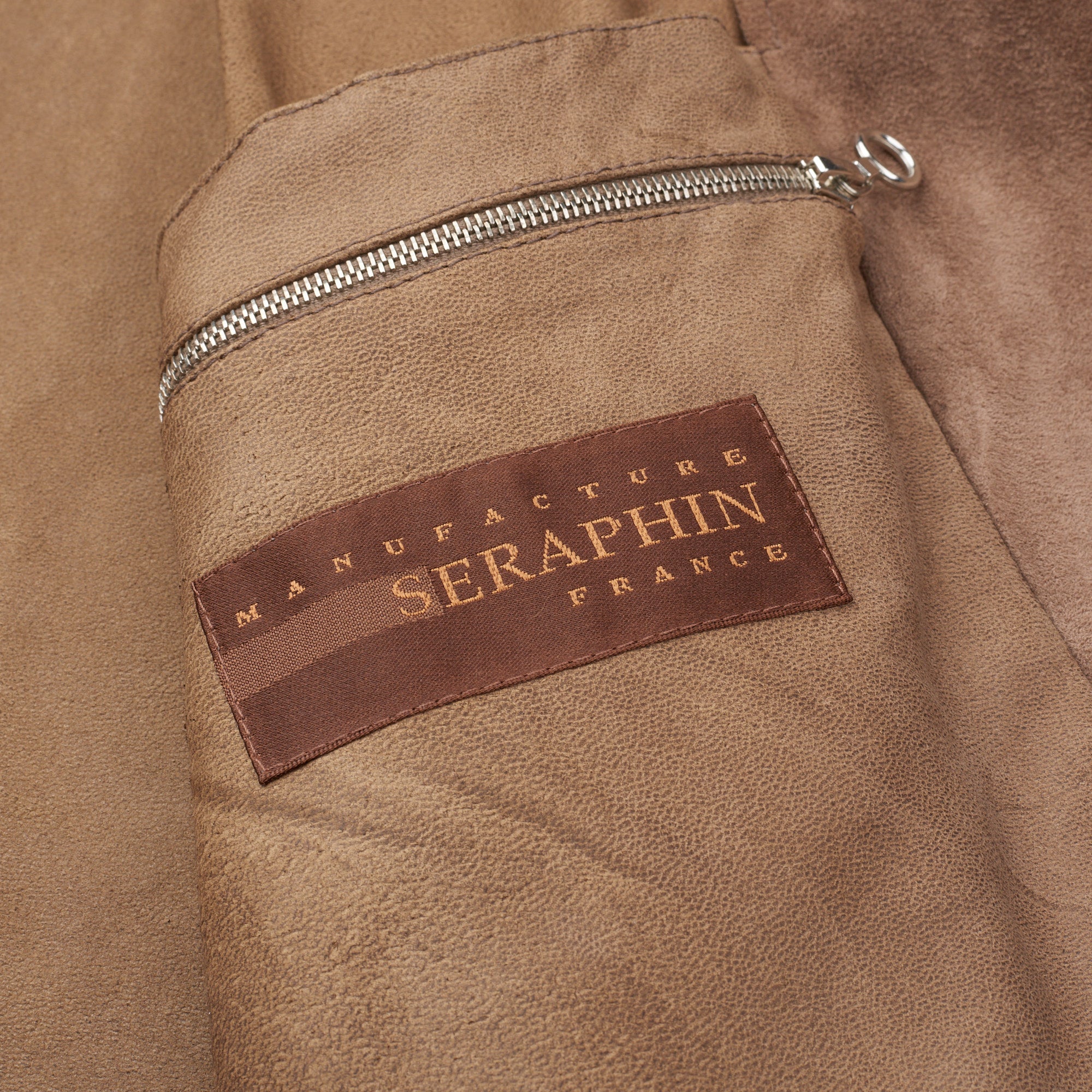 SERAPHIN Brown Suede Goat Leather Unlined Cafe Racer Biker Jacket FR 50 US M SERAPHIN