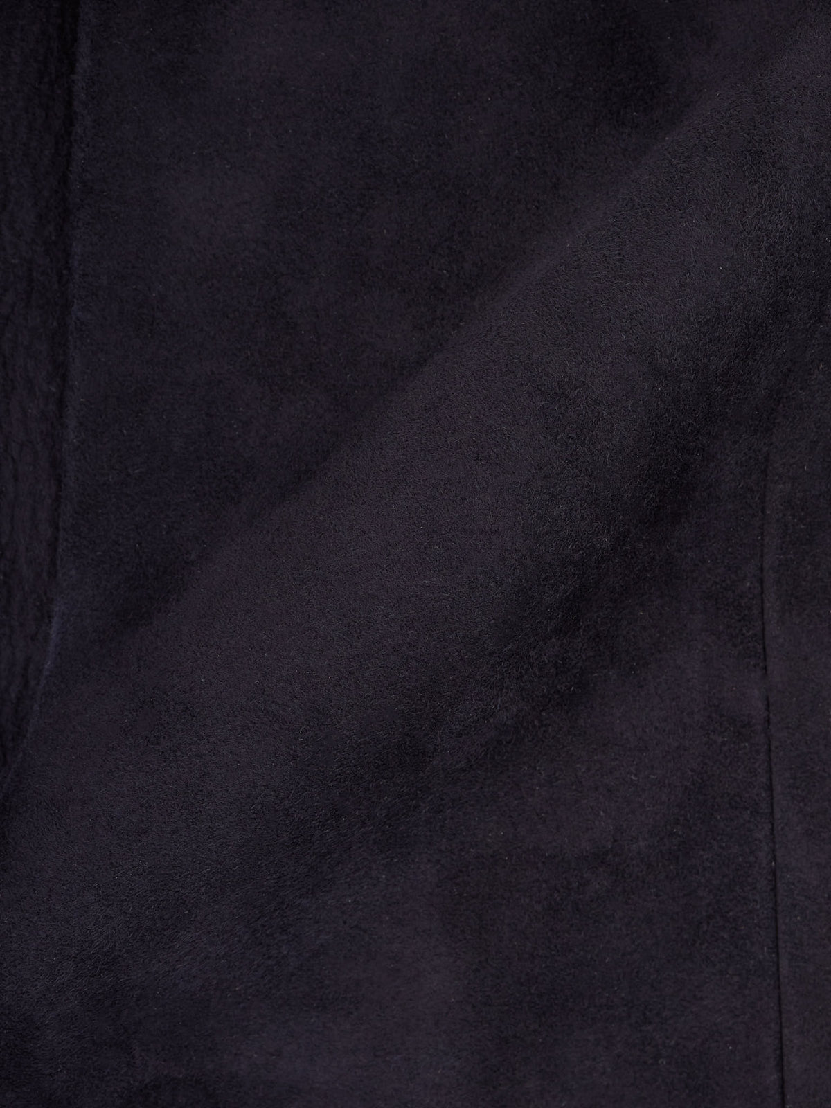 SERAPHIN France Navy Blue Deer Suede Leather Silk Lined Jacket