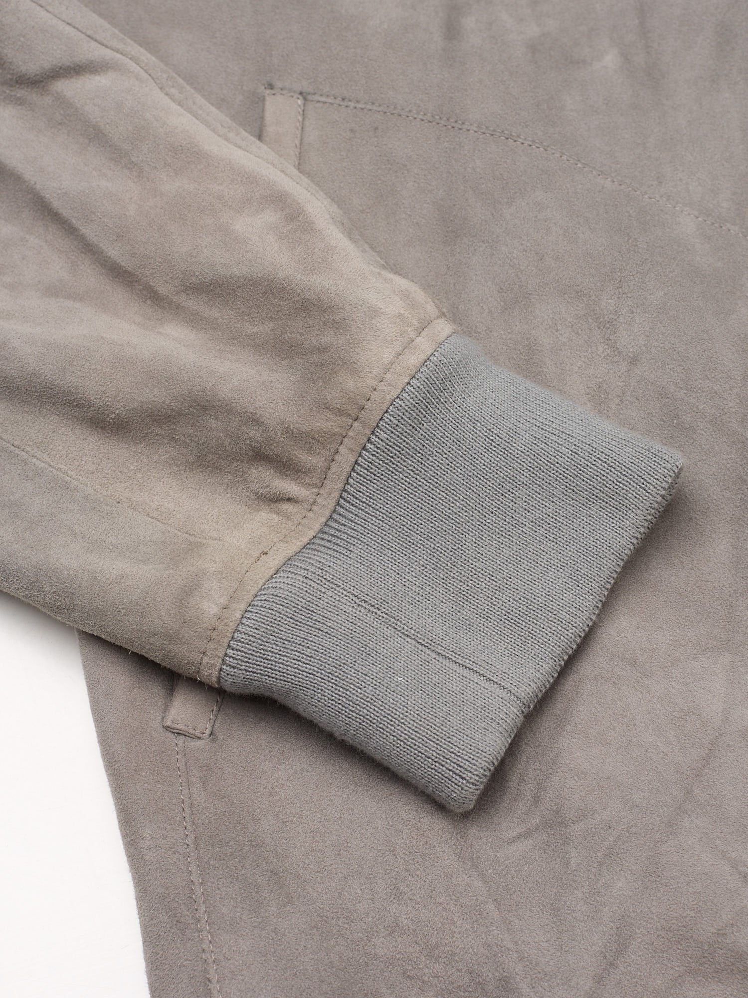 SERAPHIN Gray Goat Skin Leather Loro Piana Cashmere Lined Bomber Jacket FR 50 US L