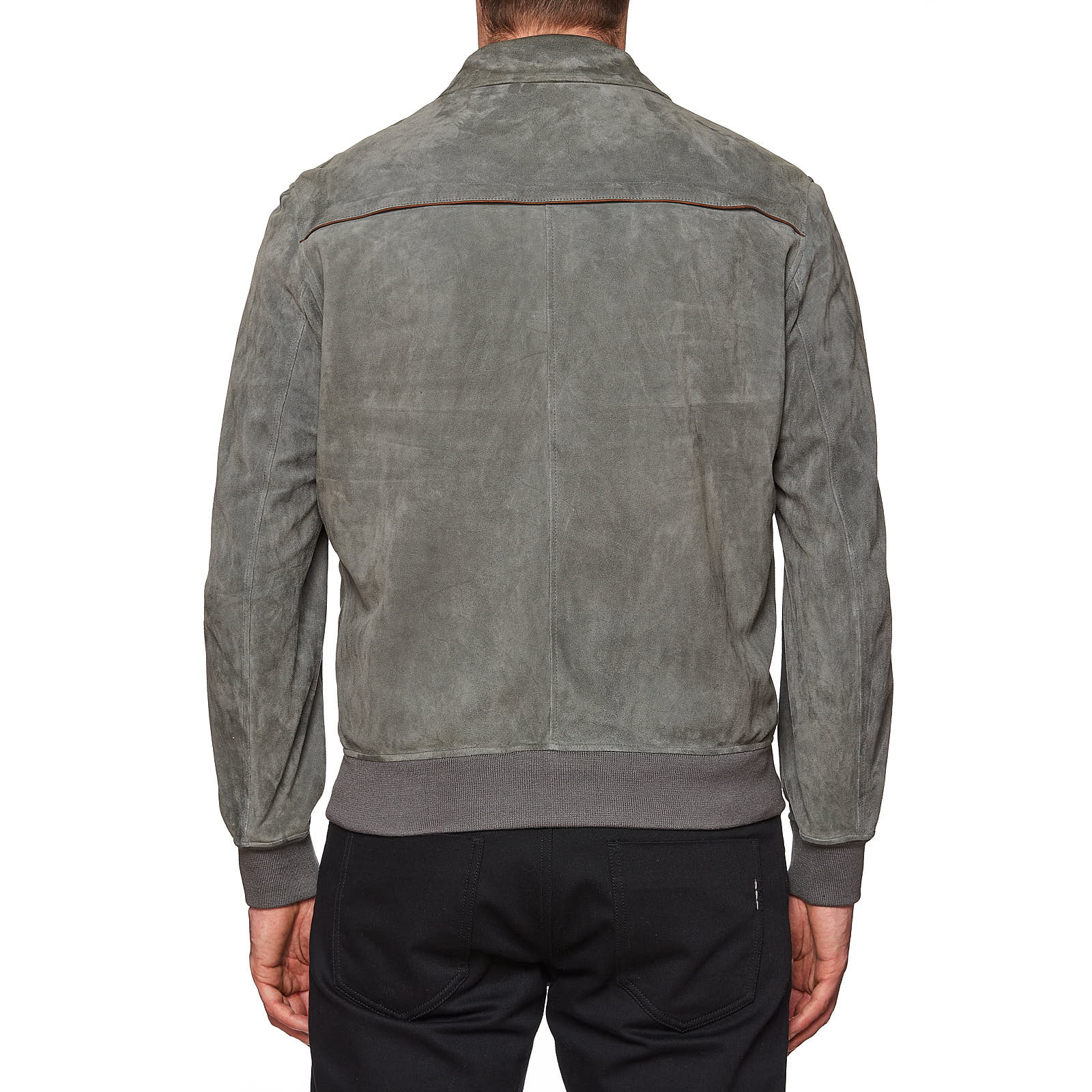 SERAPHIN Gray Goat Suede Leather Unlined Bomber Jacket FR 48 US M SERAPHIN