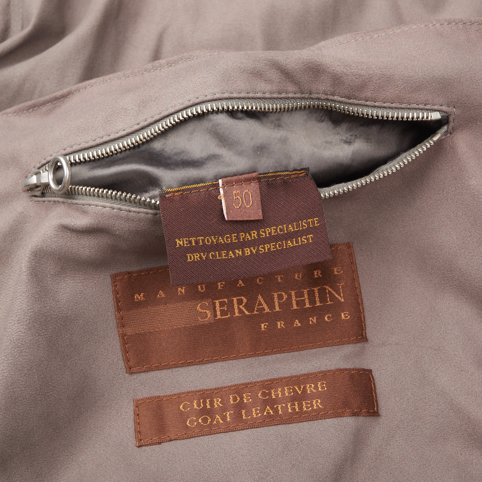 SERAPHIN Gray Goat Suede Leather Unlined Hooded Jacket Blouson FR 50 US M NEW SERAPHIN