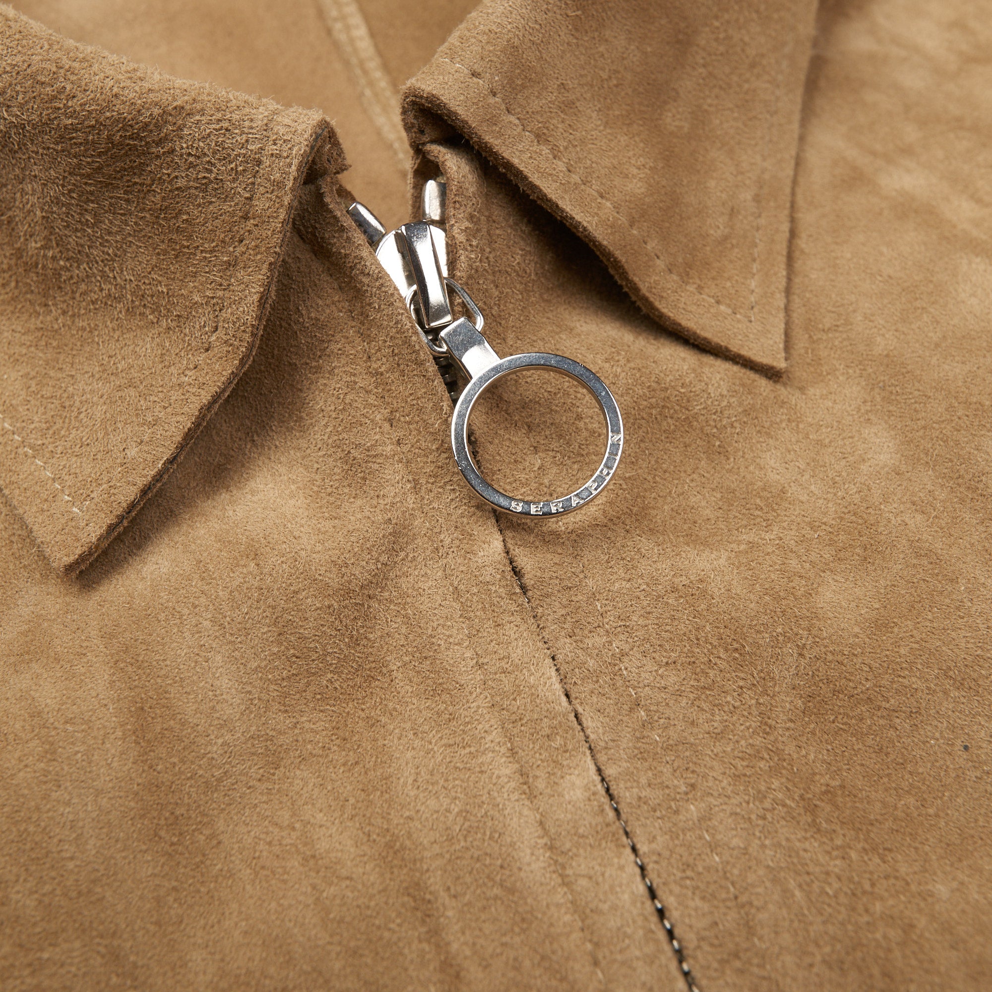 SERAPHIN Khakie Goat Suede Leather Unlined Field Jacket FR 50 US M SERAPHIN