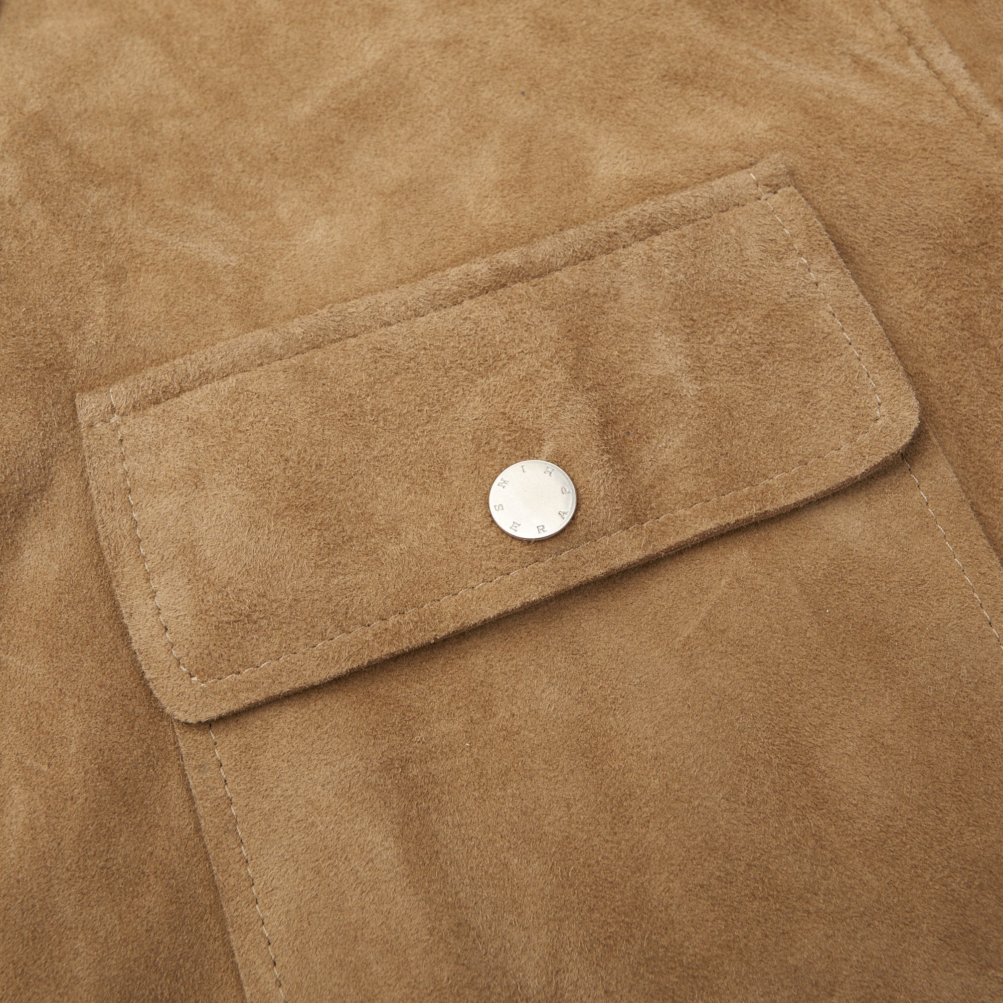 SERAPHIN Khakie Goat Suede Leather Unlined Field Jacket FR 50 US M SERAPHIN