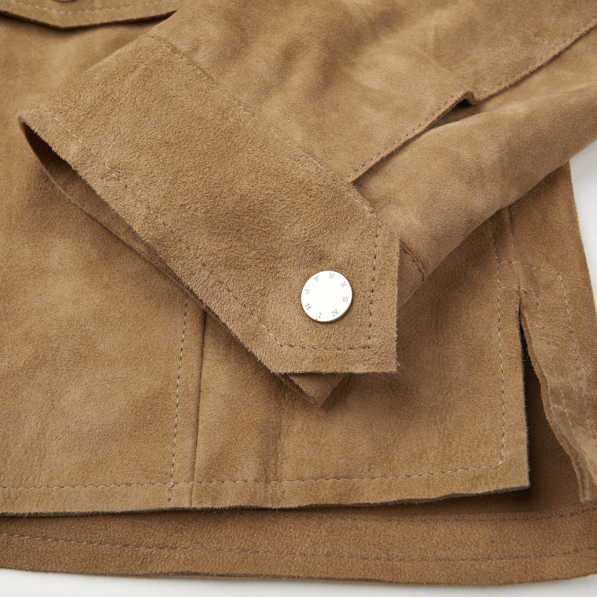 SERAPHIN Khakie Goat Suede Leather Unlined Field Jacket FR 50 US M SERAPHIN