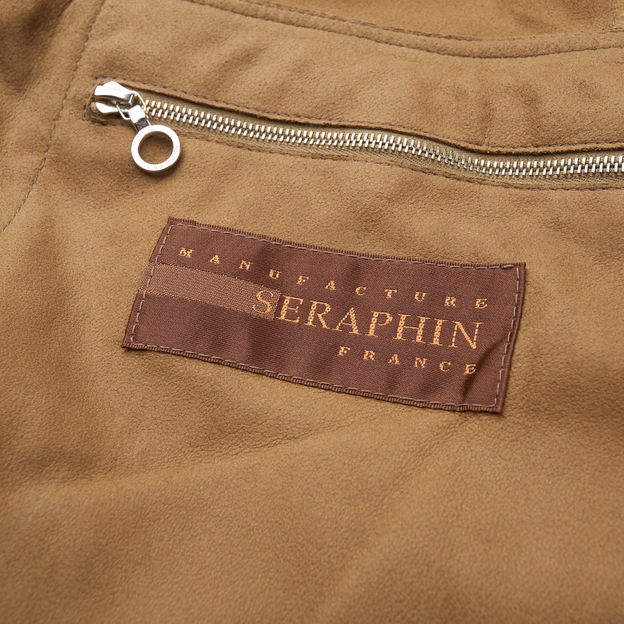 SERAPHIN Khakie Goat Suede Leather Unlined Field Jacket FR 50 US M SERAPHIN