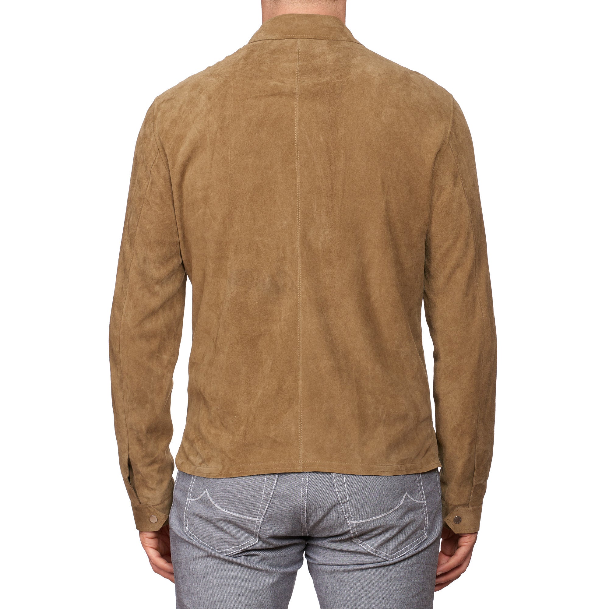 SERAPHIN Khakie Goat Suede Leather Unlined Field Jacket FR 50 US M SERAPHIN