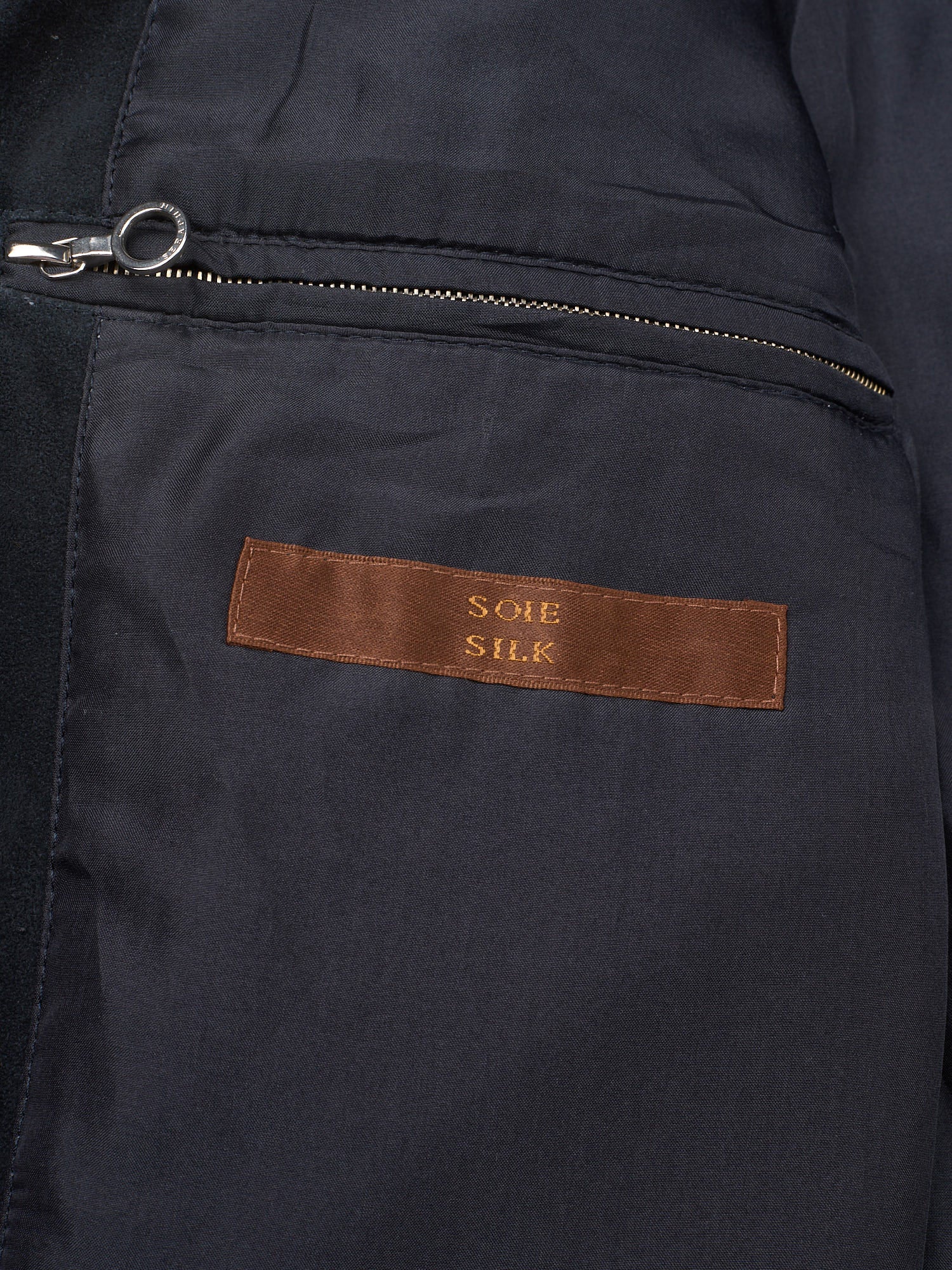 SERAPHIN Navy Blue Lamb Leather Silk Lined Field Jacket FR 50 US M