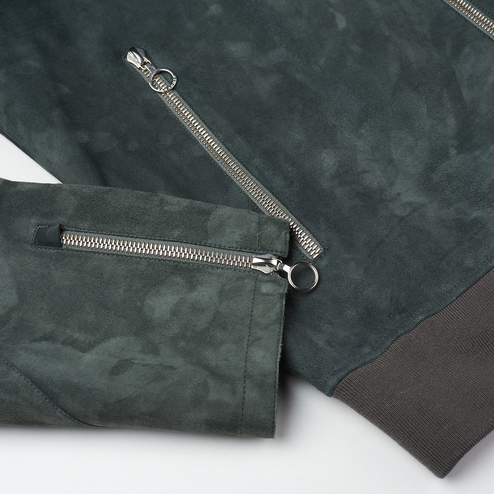 SERAPHIN Slate Gray Suede Leather Bomber Biker Jacket FR 48 US S SERAPHIN