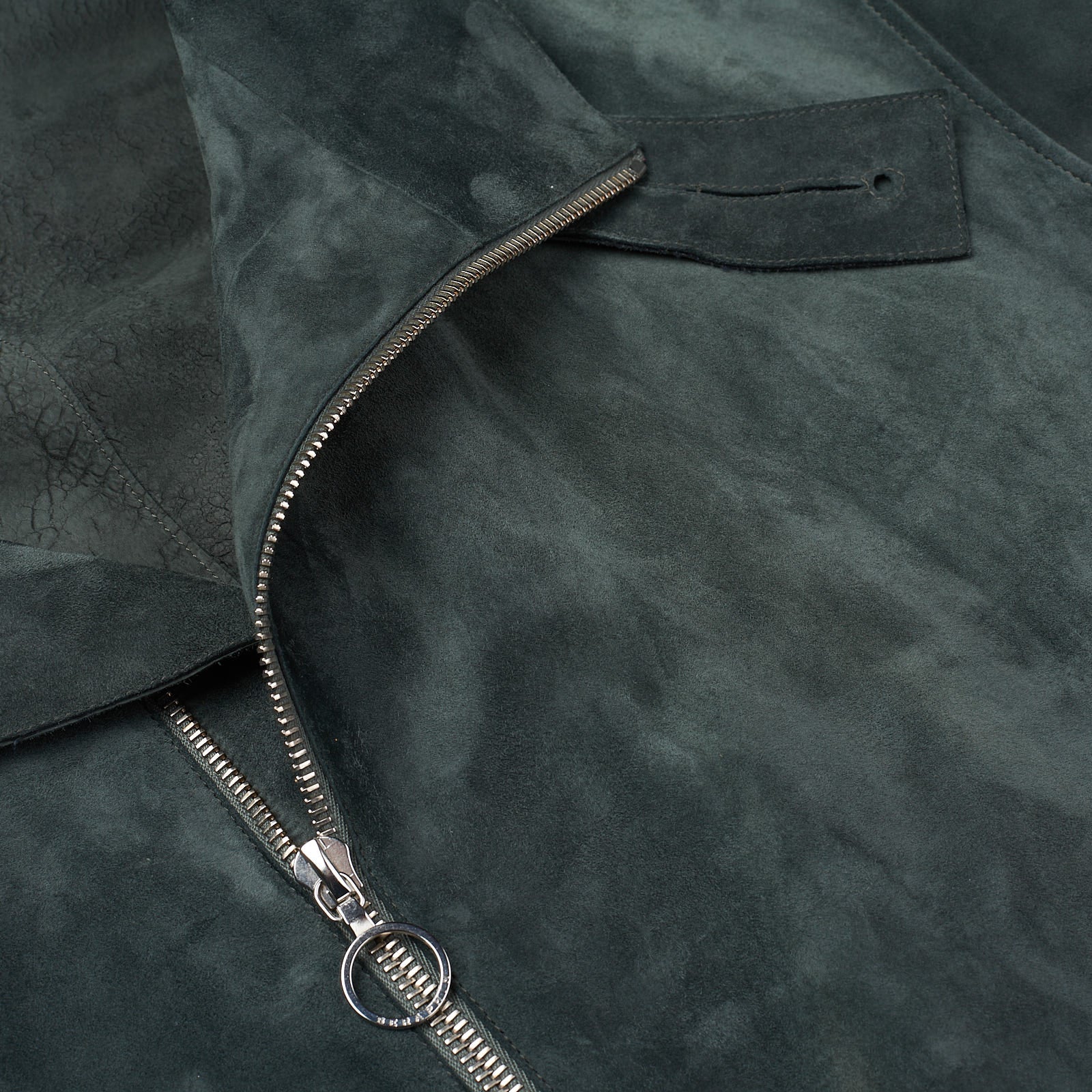 SERAPHIN Slate Gray Suede Leather Bomber Biker Jacket FR 48 US S SERAPHIN