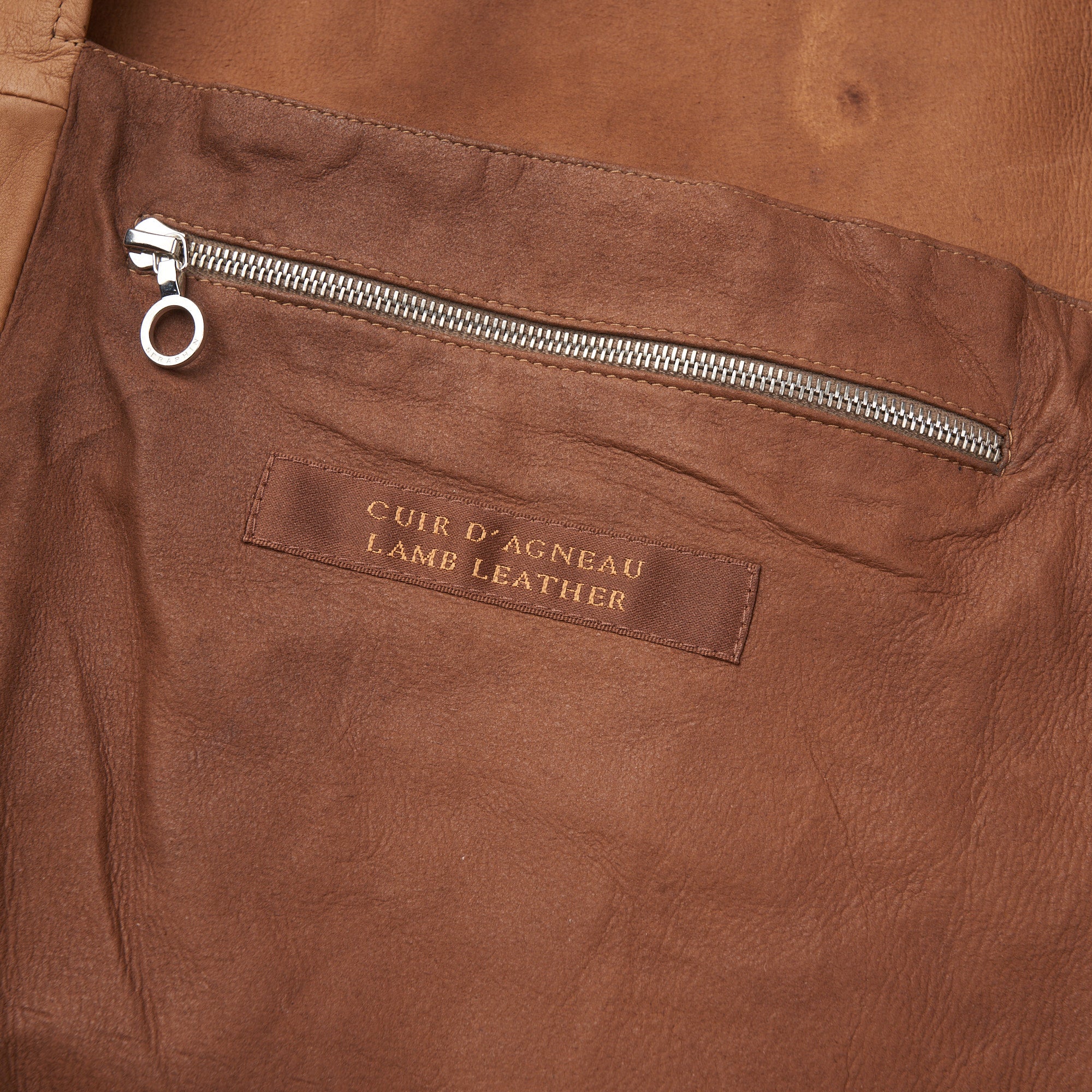 SERAPHIN Tan Lamb Leather Unlined Bomber Flight Jacket FR 50 US M SERAPHIN