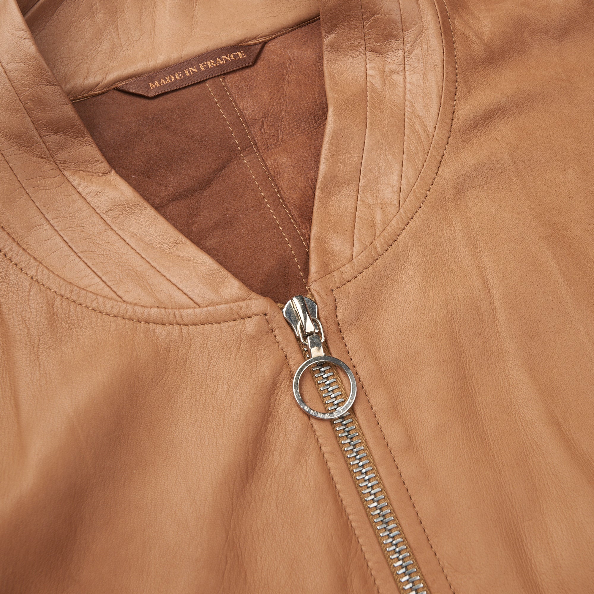 SERAPHIN Tan Lamb Leather Unlined Bomber Flight Jacket FR 50 US M SERAPHIN