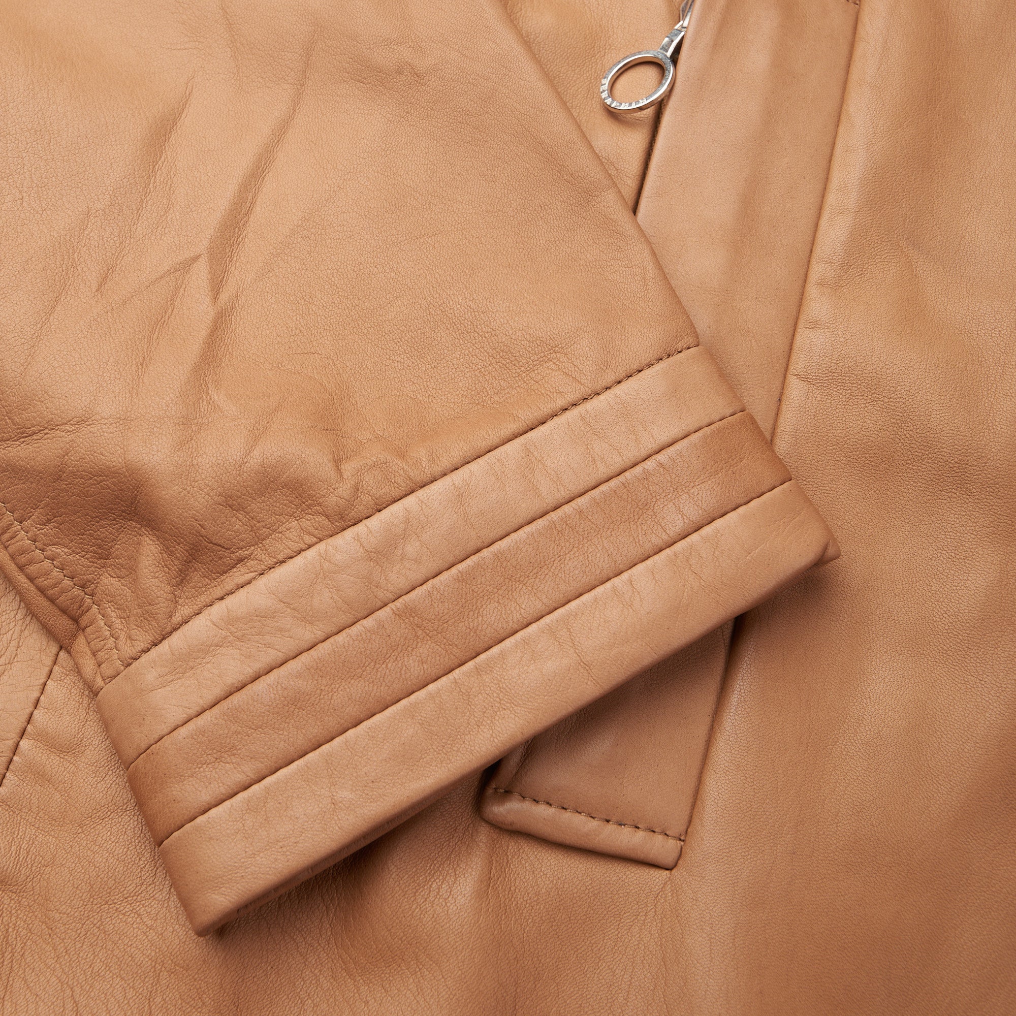 SERAPHIN Tan Lamb Leather Unlined Bomber Flight Jacket FR 50 US M SERAPHIN