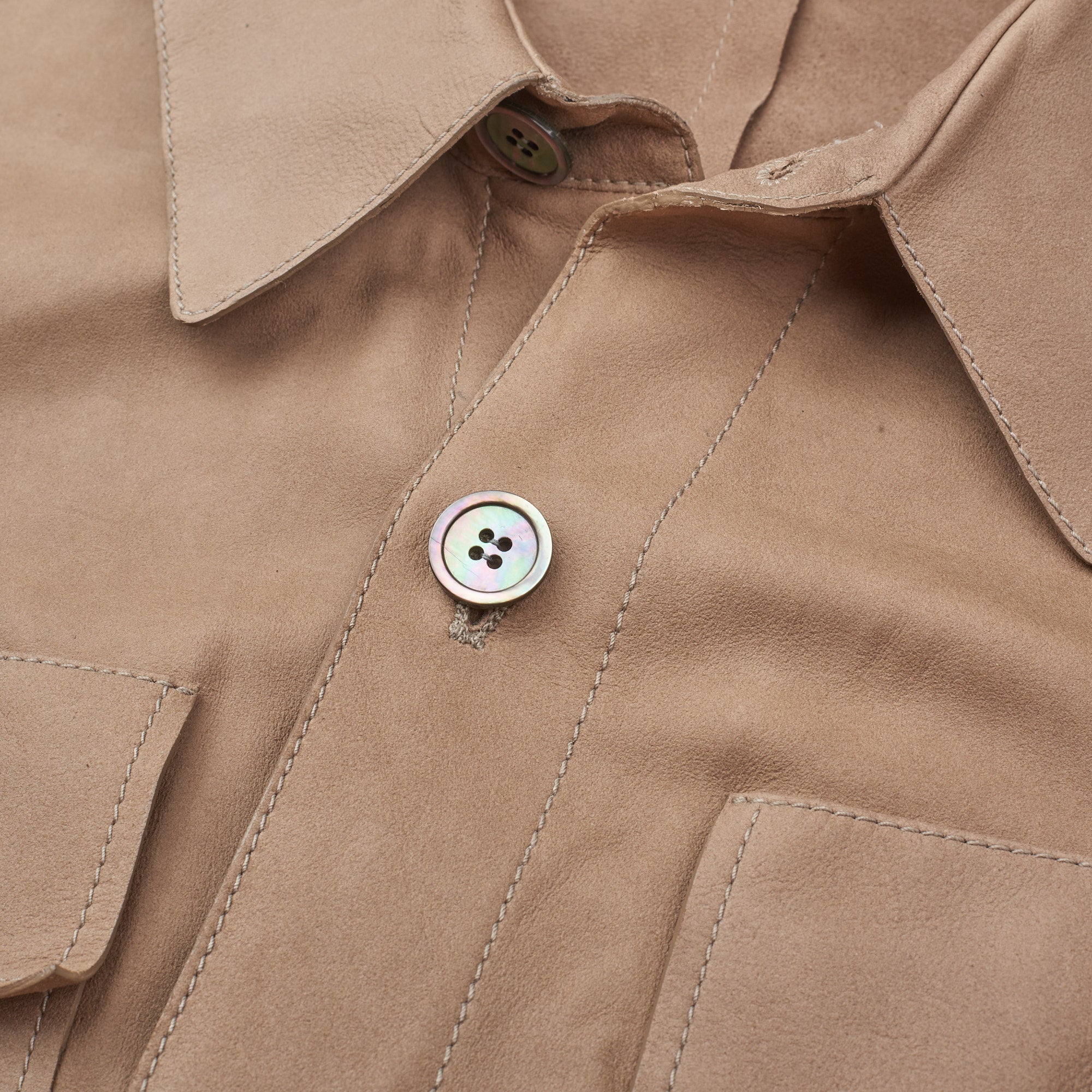 SERAPHIN Tan Suede Goat Leather Unlined Field Jacket FR 50 US M NEW SERAPHIN