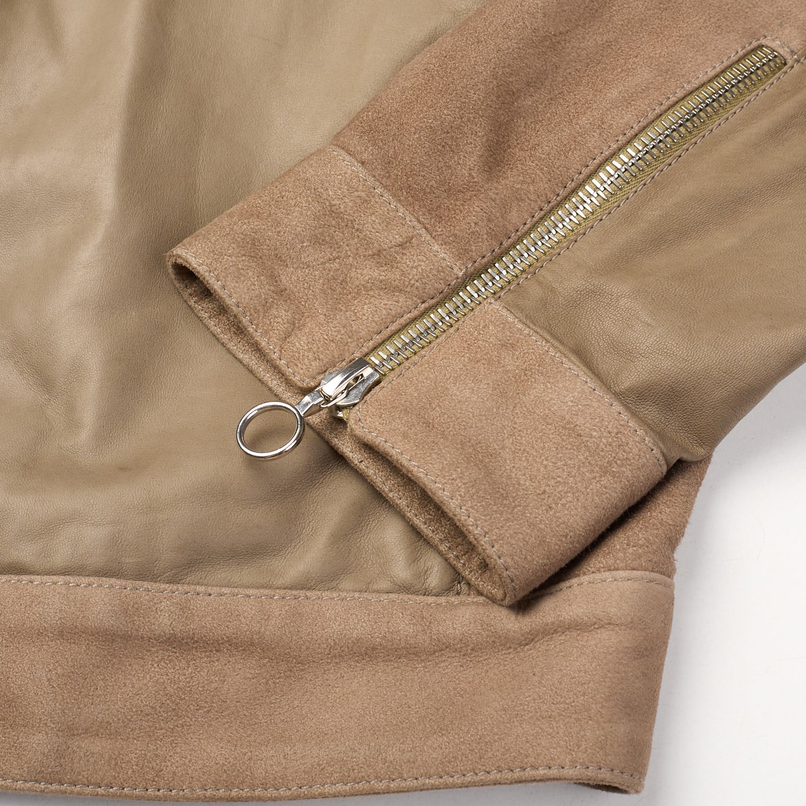 SERAPHIN Taupe Lamb Suede Leather Unlined Jacket FR 50 US M