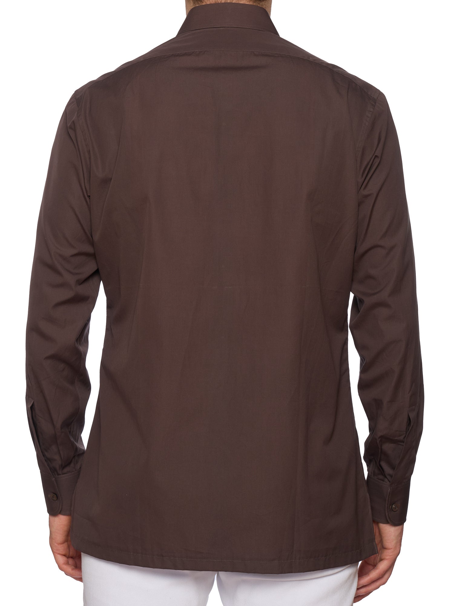 CHARVET Paris Handmade Brown Cotton Dress Shirt EU 40 NEW US 15.75