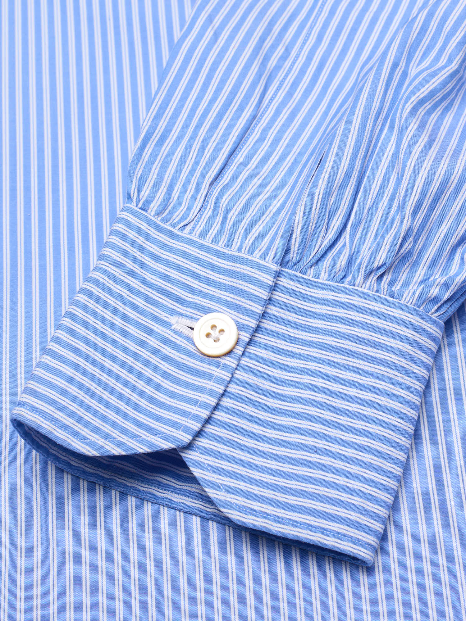 KITON Bespoke Handmade Blue Striped Cotton Button-Down Dress Shirt EU 39 US 15.5