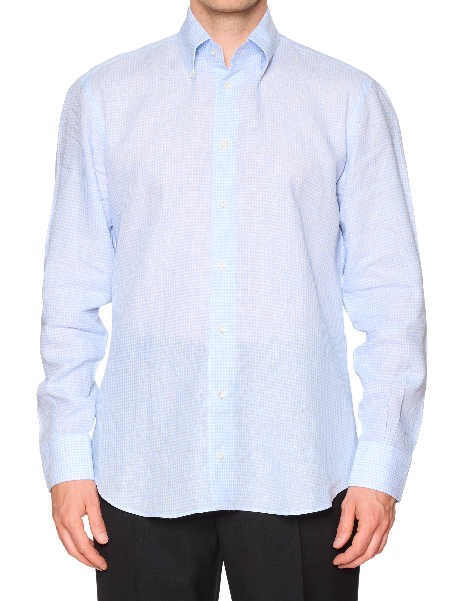 SIMONE ABBARCHI Firenze Bespoke Blue Plaid Button-Down Shirt US 16.5 NEW EU 42