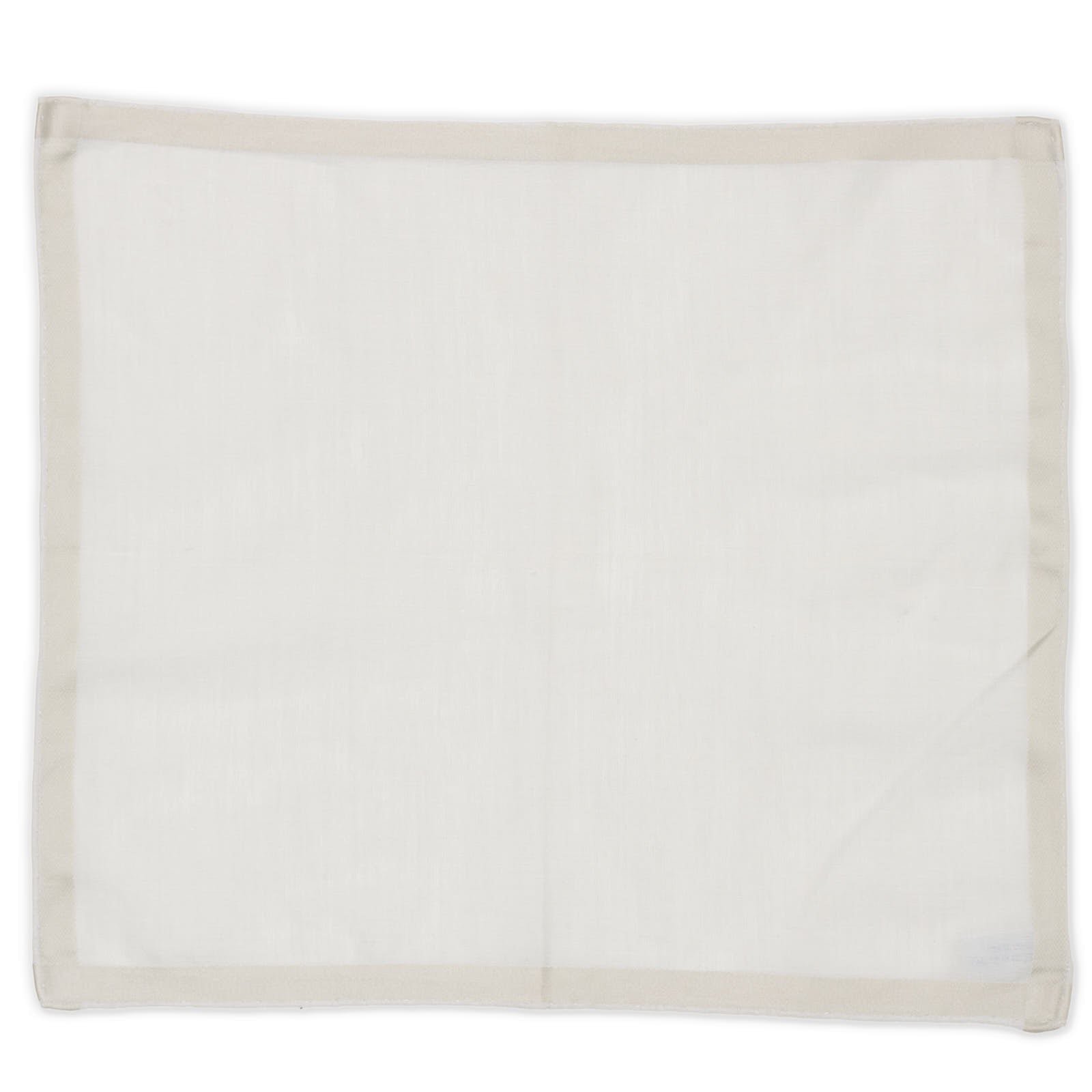 SIMONNOT GODARD Handmade Gray Solid Cotton Pocket Square NEW 30cm x 27cm