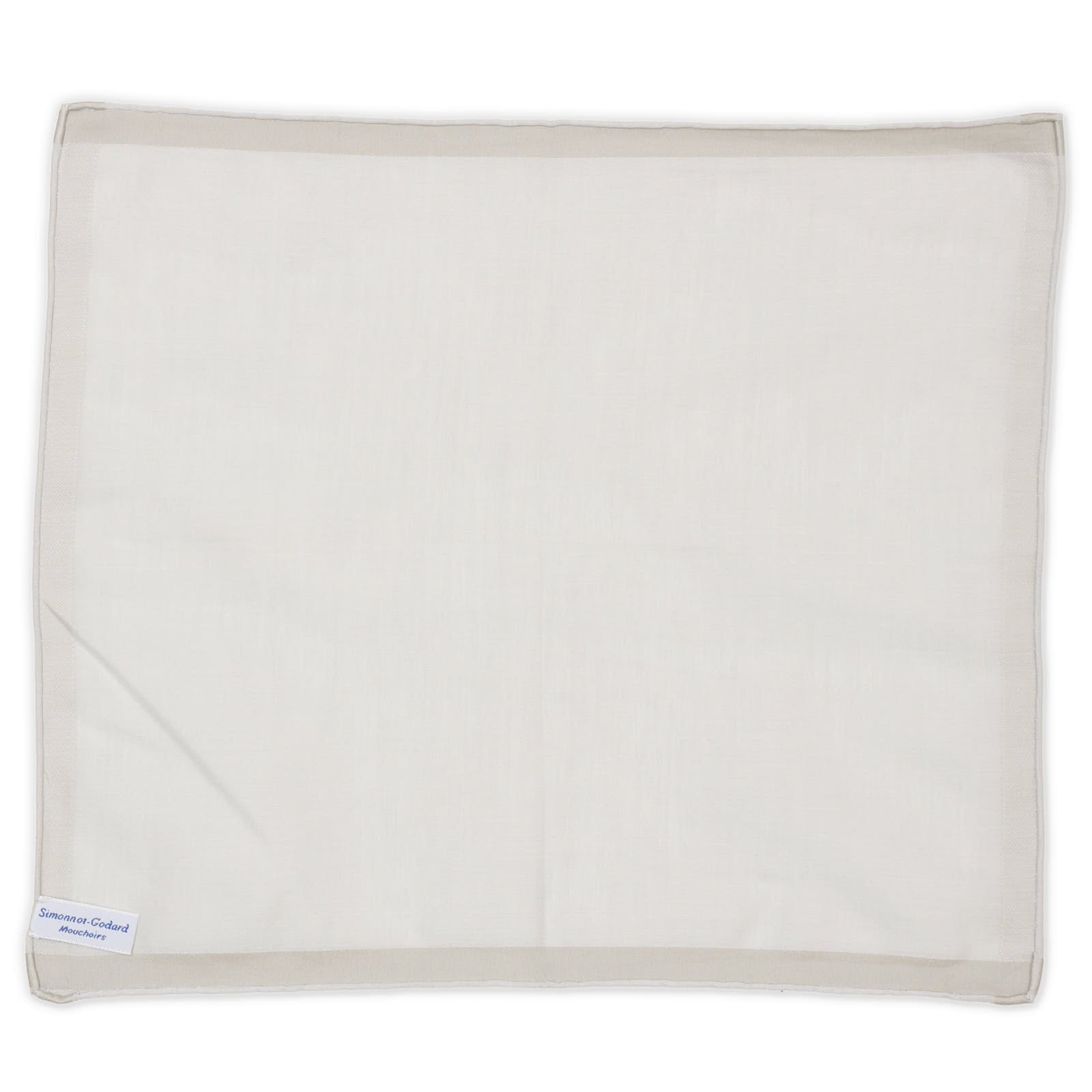 SIMONNOT GODARD Handmade Gray Solid Cotton Pocket Square NEW 30cm x 27cm