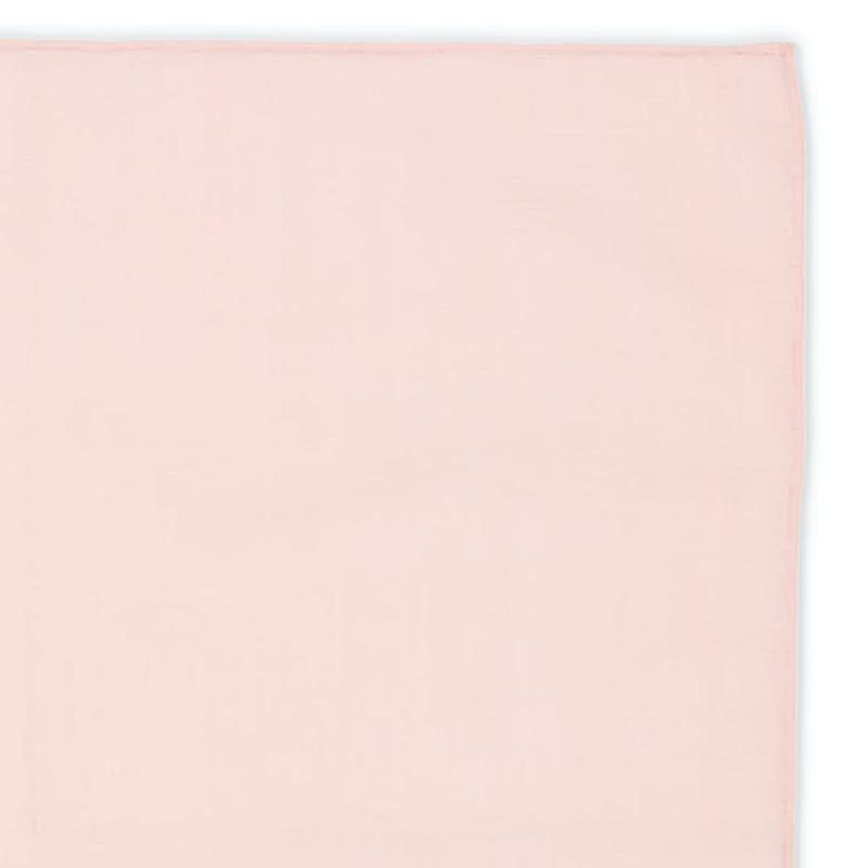 SIMONNOT GODARD Handmade Light Pink Solid Cotton Pocket Square NEW 33cm x 32cm