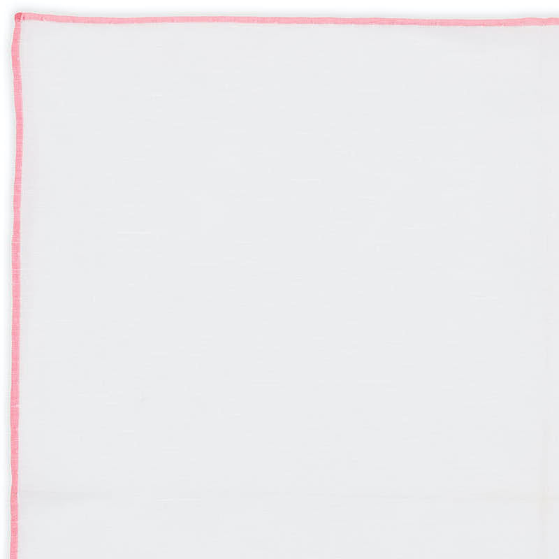 SIMONNOT GODARD Handmade White Solid Cotton-Linen Pocket Square NEW 38cm x 34cm