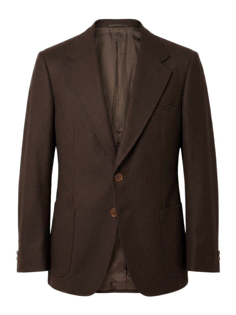 Vintage Castangia for SIR WILSON Chocolate Brown Wool Flannel 3 Piece Business Suit