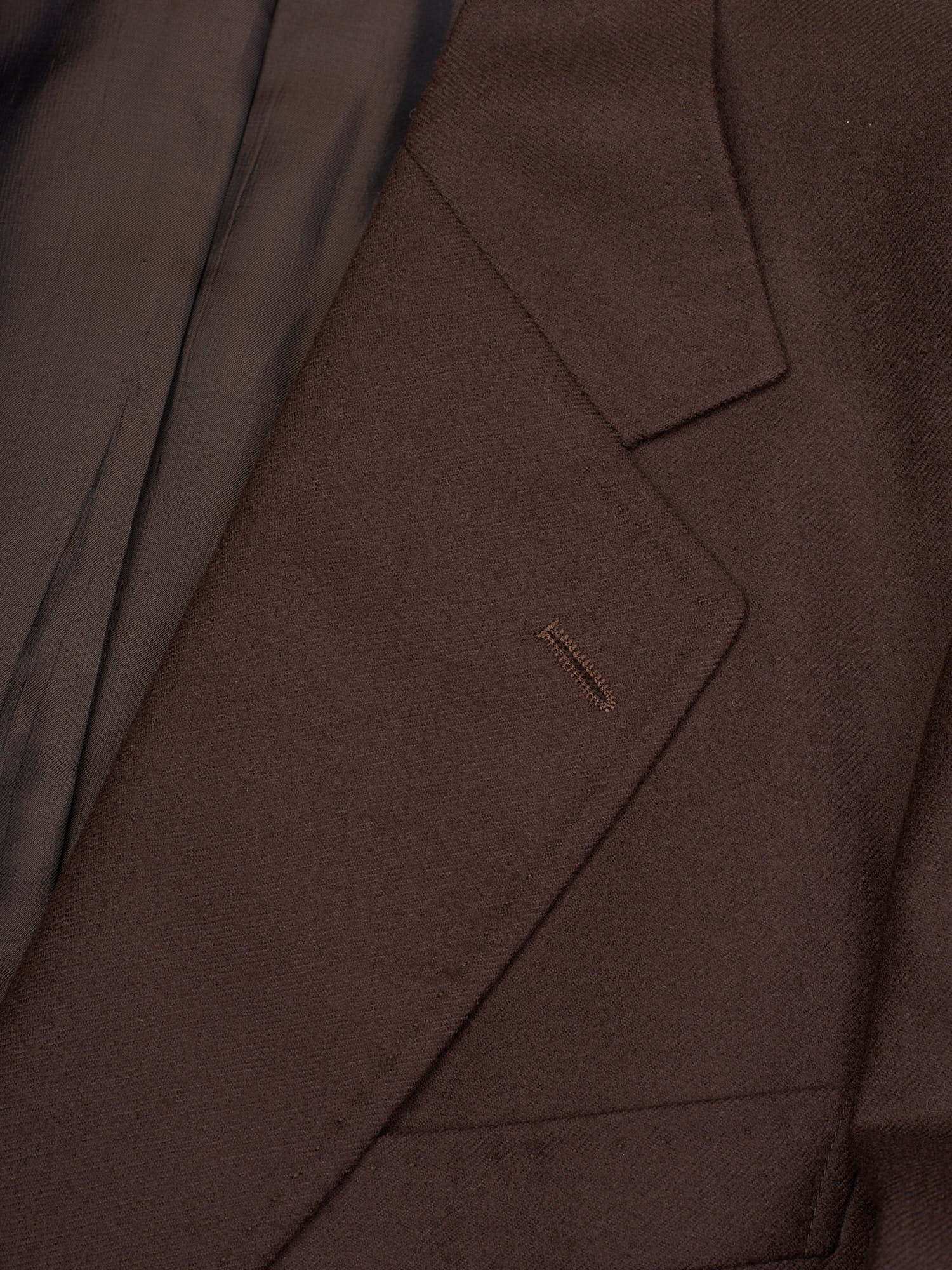 Vintage Castangia for SIR WILSON Chocolate Brown Wool Flannel 3 Piece Business Suit