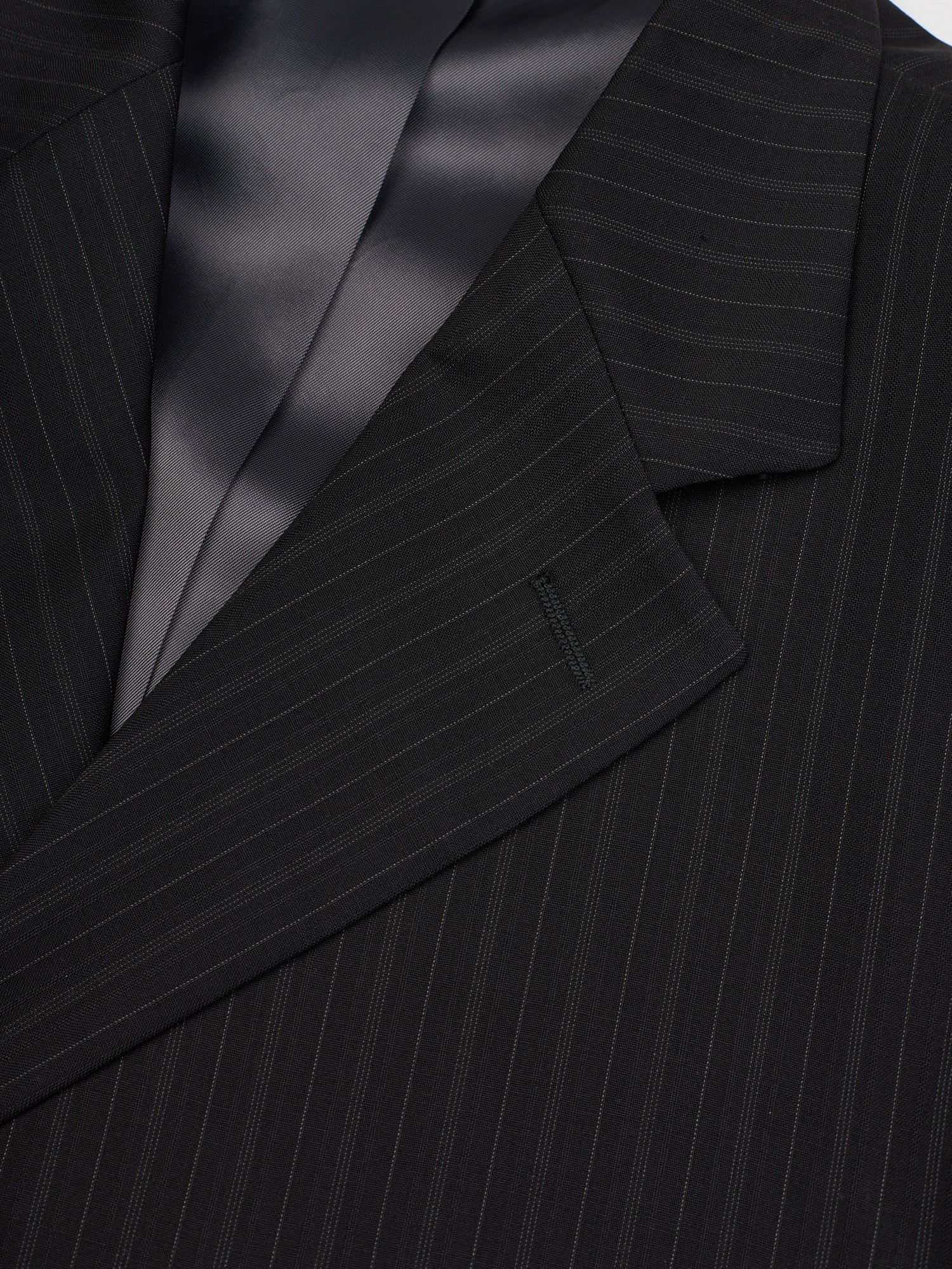 SIR WILSON Dark Gray Striped Superfine Wool Suit Zegna Soltex Fabric