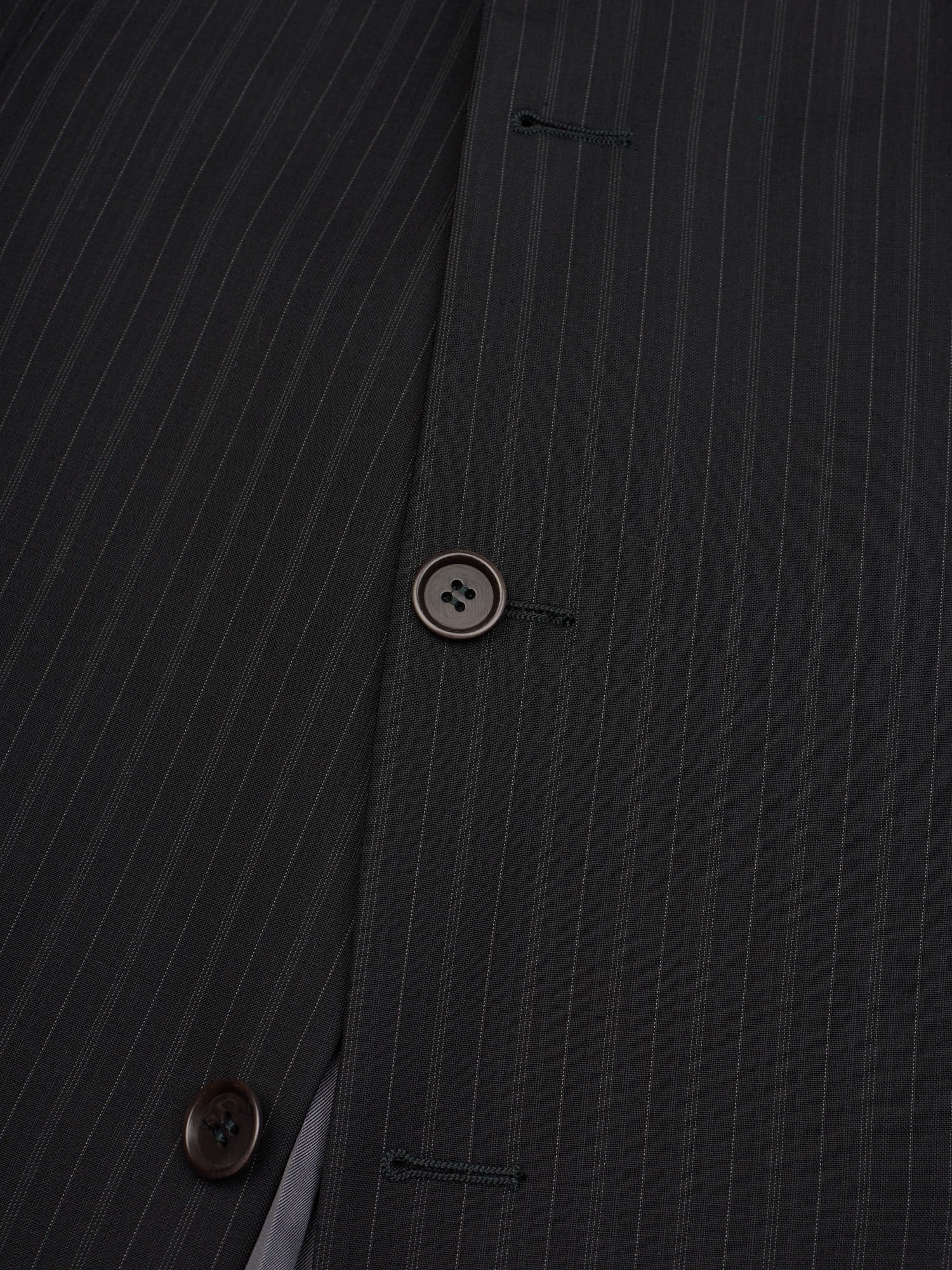 SIR WILSON Dark Gray Striped Superfine Wool Suit Zegna Soltex Fabric
